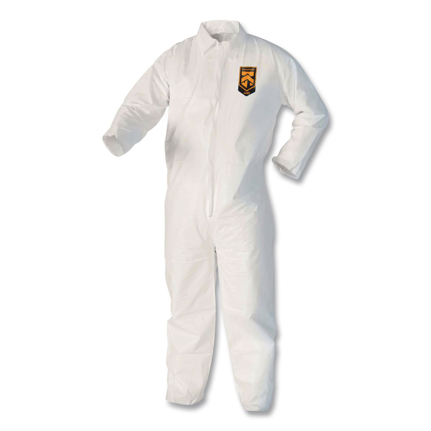 A40 Coveralls, Open Wrists and Ankles, 4X-Large, White, 25/Carton
