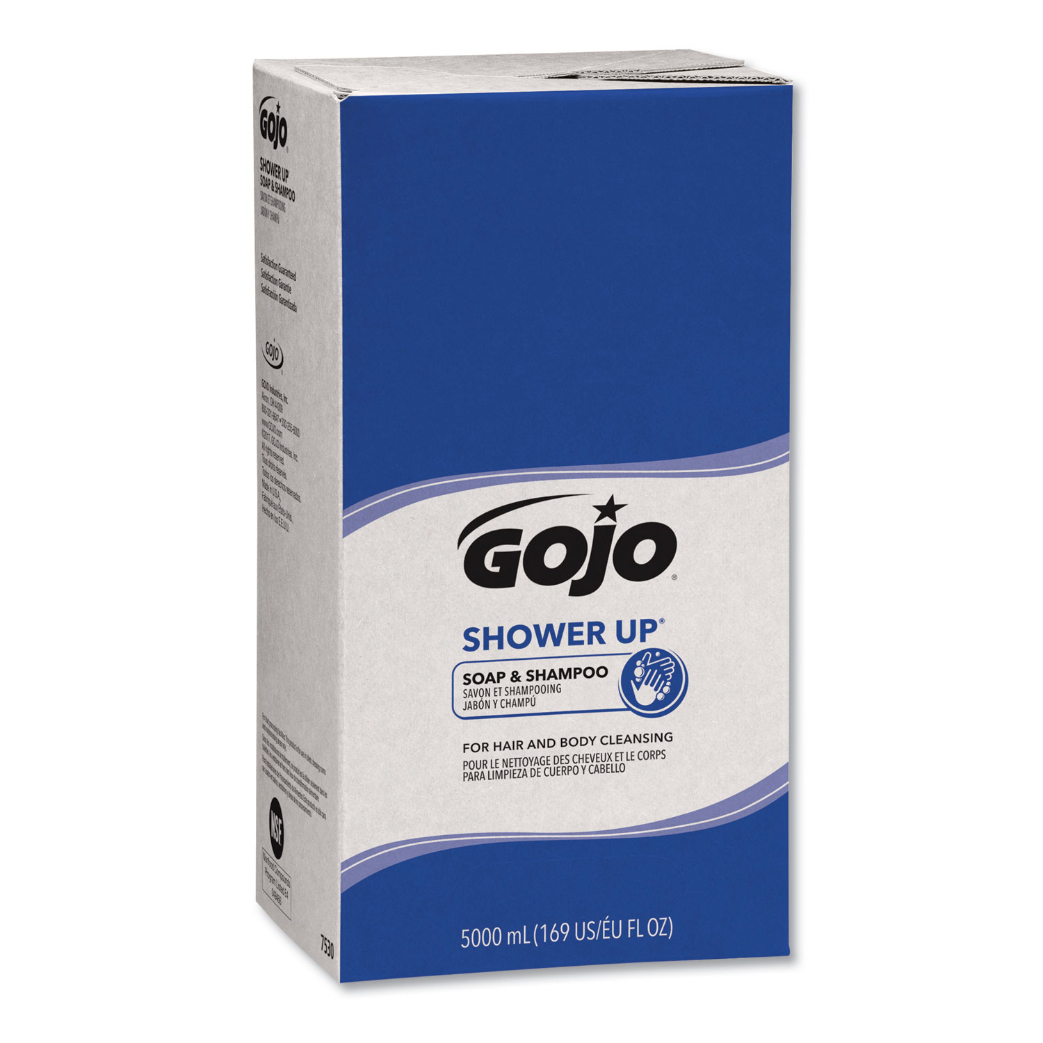  GOJO 7530-02 SHOWER UP Soap and Shampoo, Pleasant Scent, Rose Color, 5000mL Refill, 2/Carton (GOJ7530) 