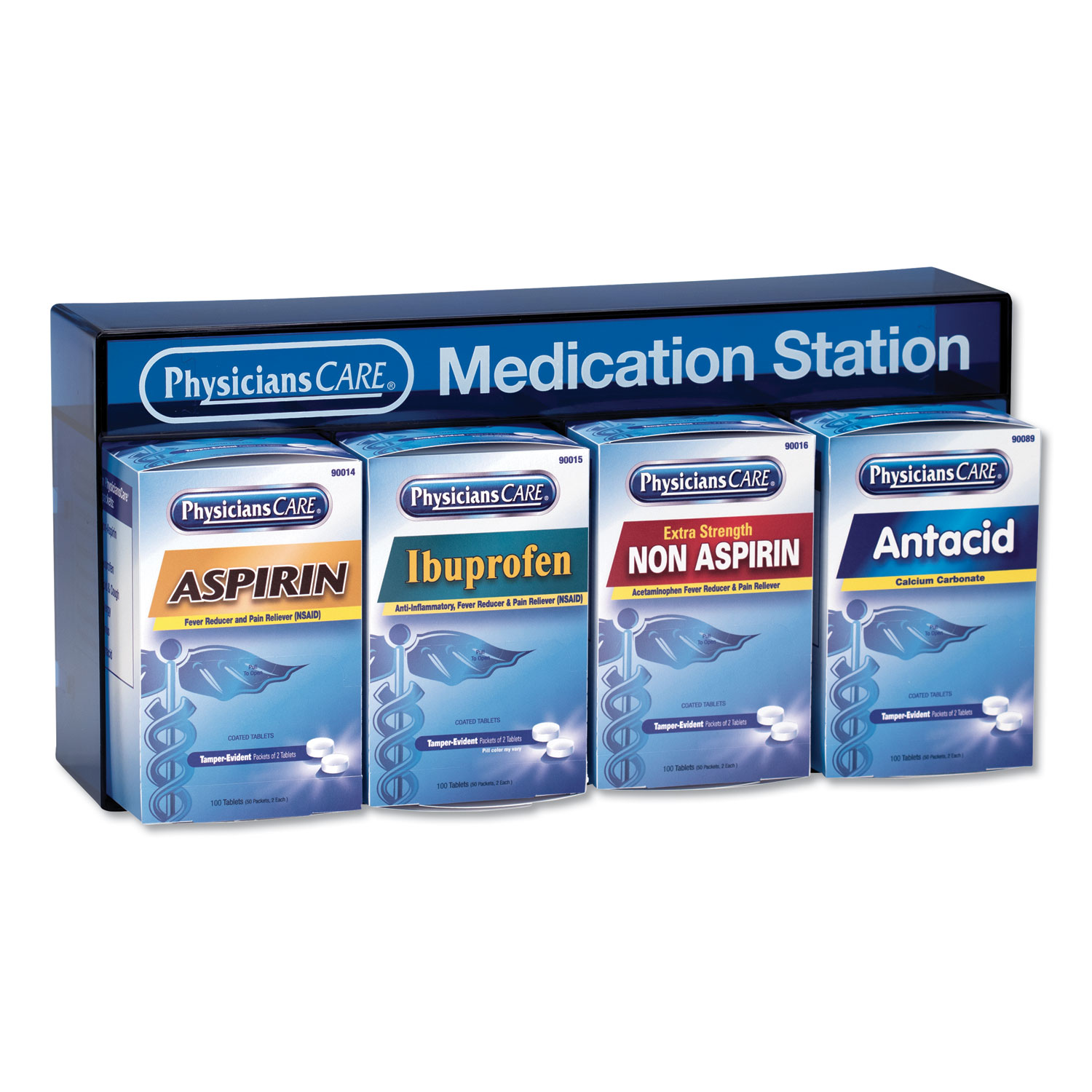  PhysiciansCare 90780 Medication Station: Aspirin, Ibuprofen, Non Aspirin Pain Reliever, Antacid (ACM90780) 