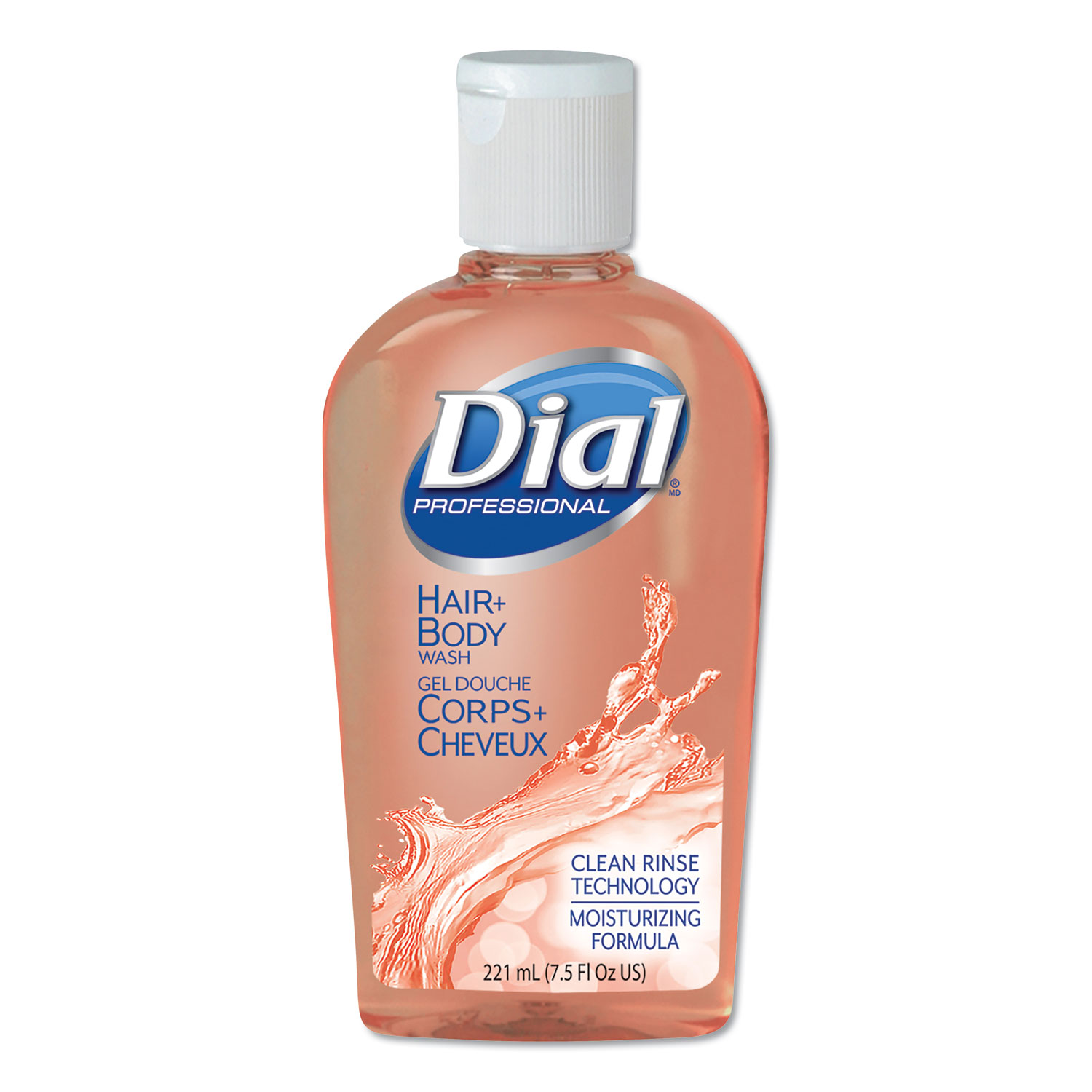  Dial Professional 04014 Body & Hair Care, Peach Scent, 7.5 oz Flip-Cap Bottle, 24/Carton (DIA04014) 