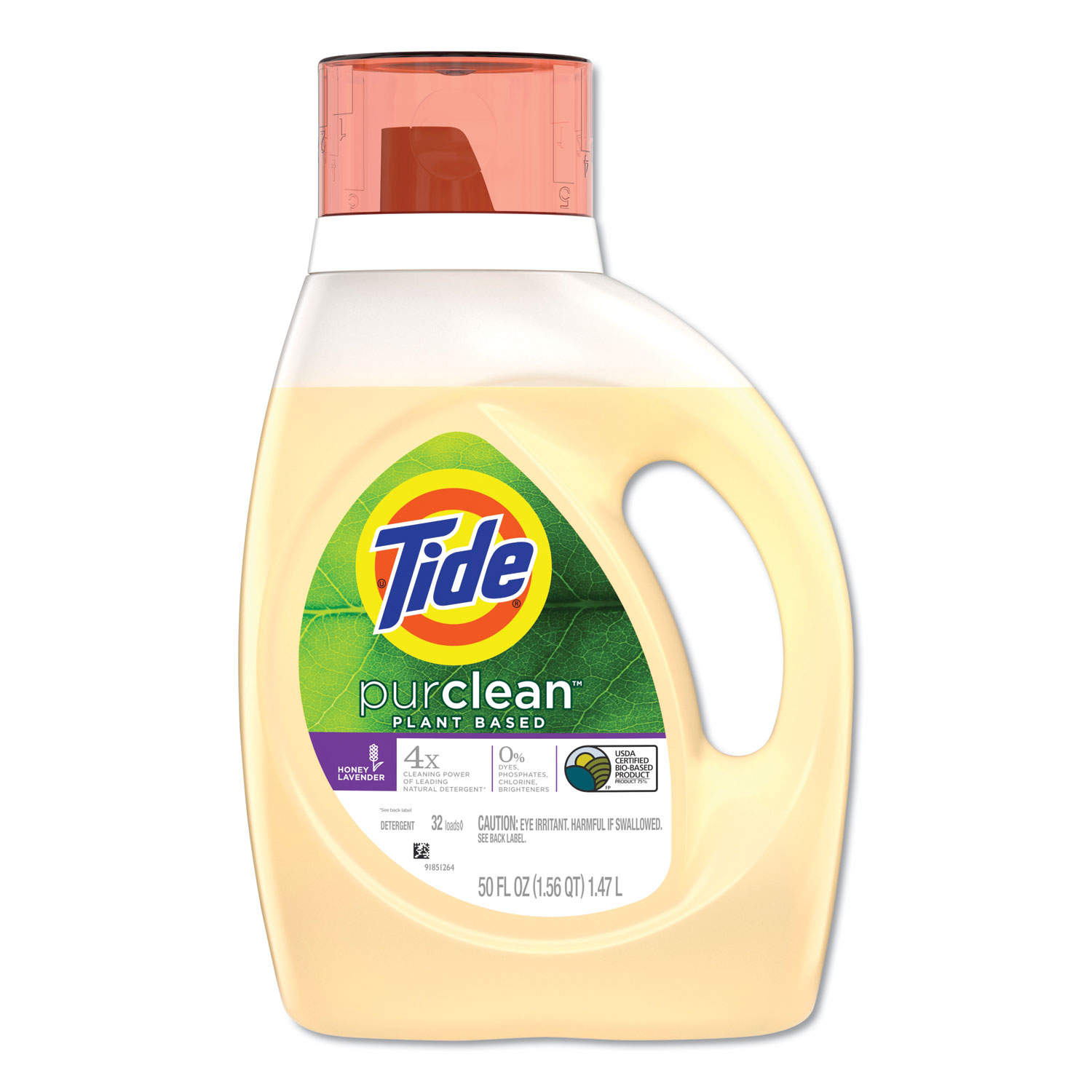  Tide 42046 PurClean Liquid Laundry Detergent, Honey Lavender, 50 oz Bottle, 6/Carton (PGC42046) 