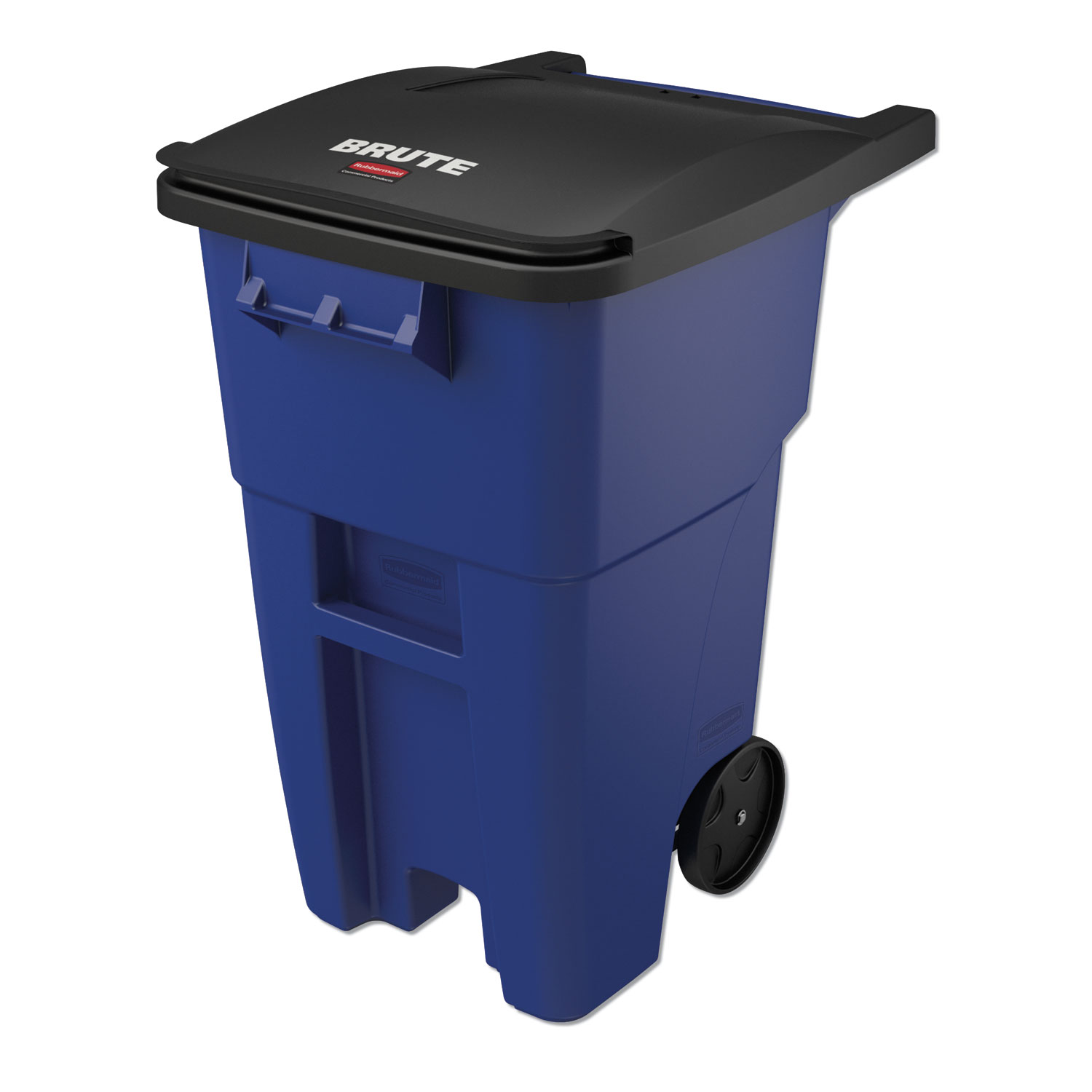  Rubbermaid Commercial 9W2700BLUE Brute Rollout Container, Square, Plastic, 50 gal, Blue (RCP9W27BLU) 