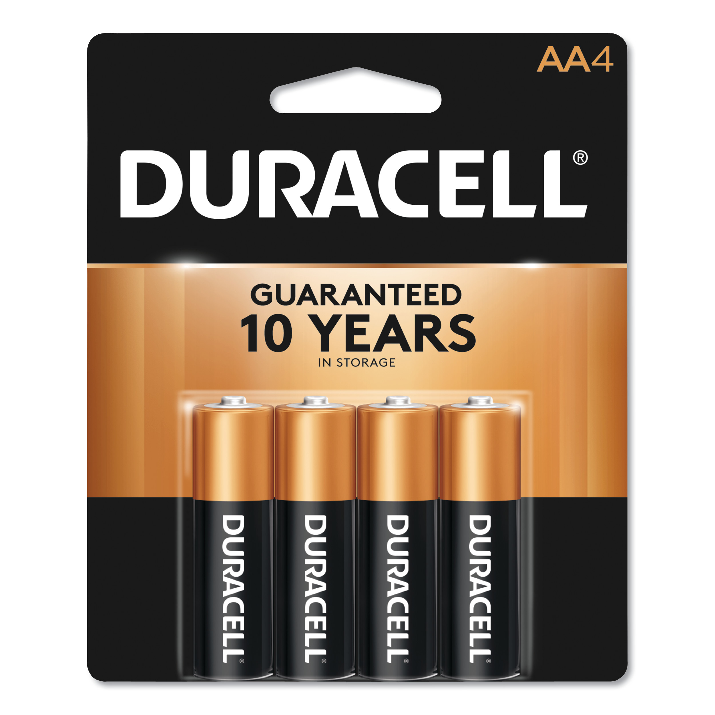  Duracell MN1500B4Z CopperTop Alkaline AA Batteries, 4/Pack (DURMN1500B4Z) 