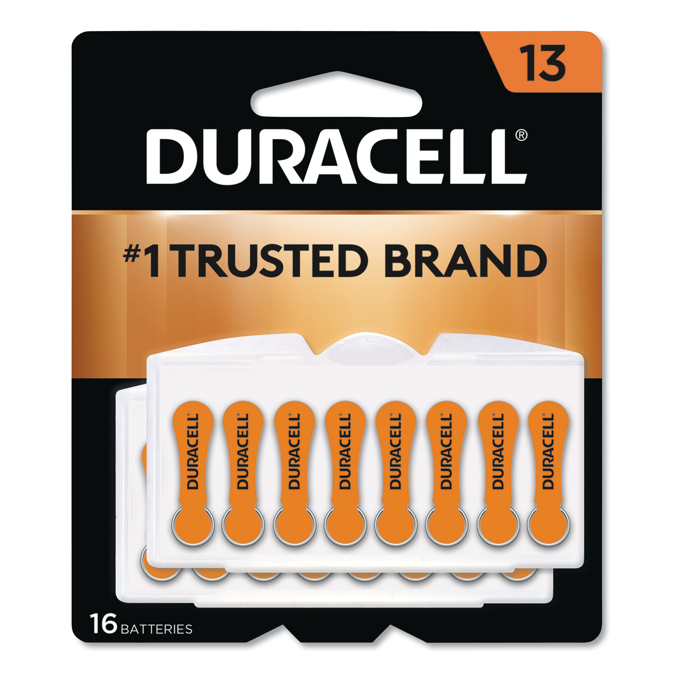  Duracell DA13B16 Hearing Aid Battery, #13, 16/Pack (DURDA13B16ZM09) 