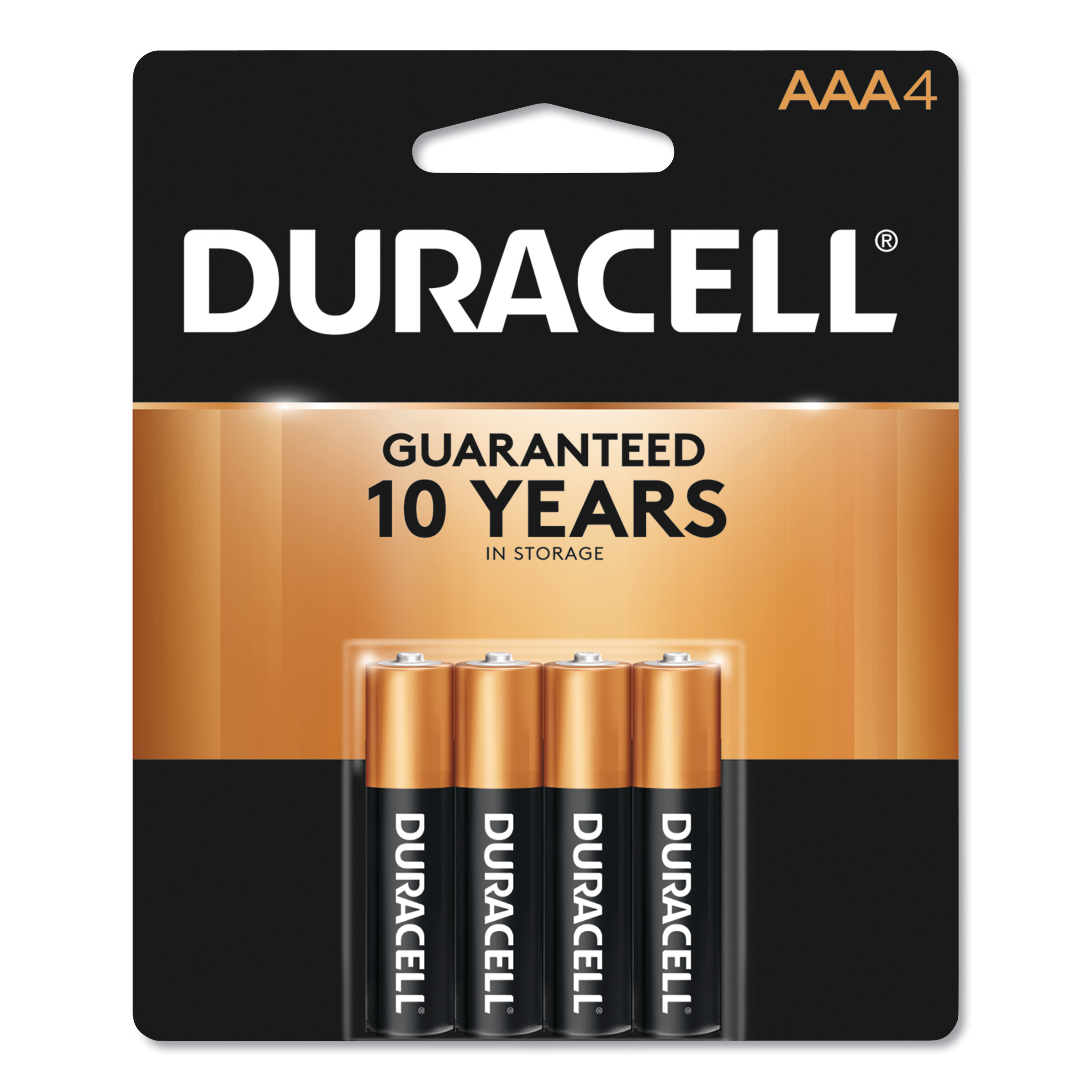  Duracell MN2400B4Z CopperTop Alkaline AAA Batteries, 4/Pack (DURMN2400B4Z) 