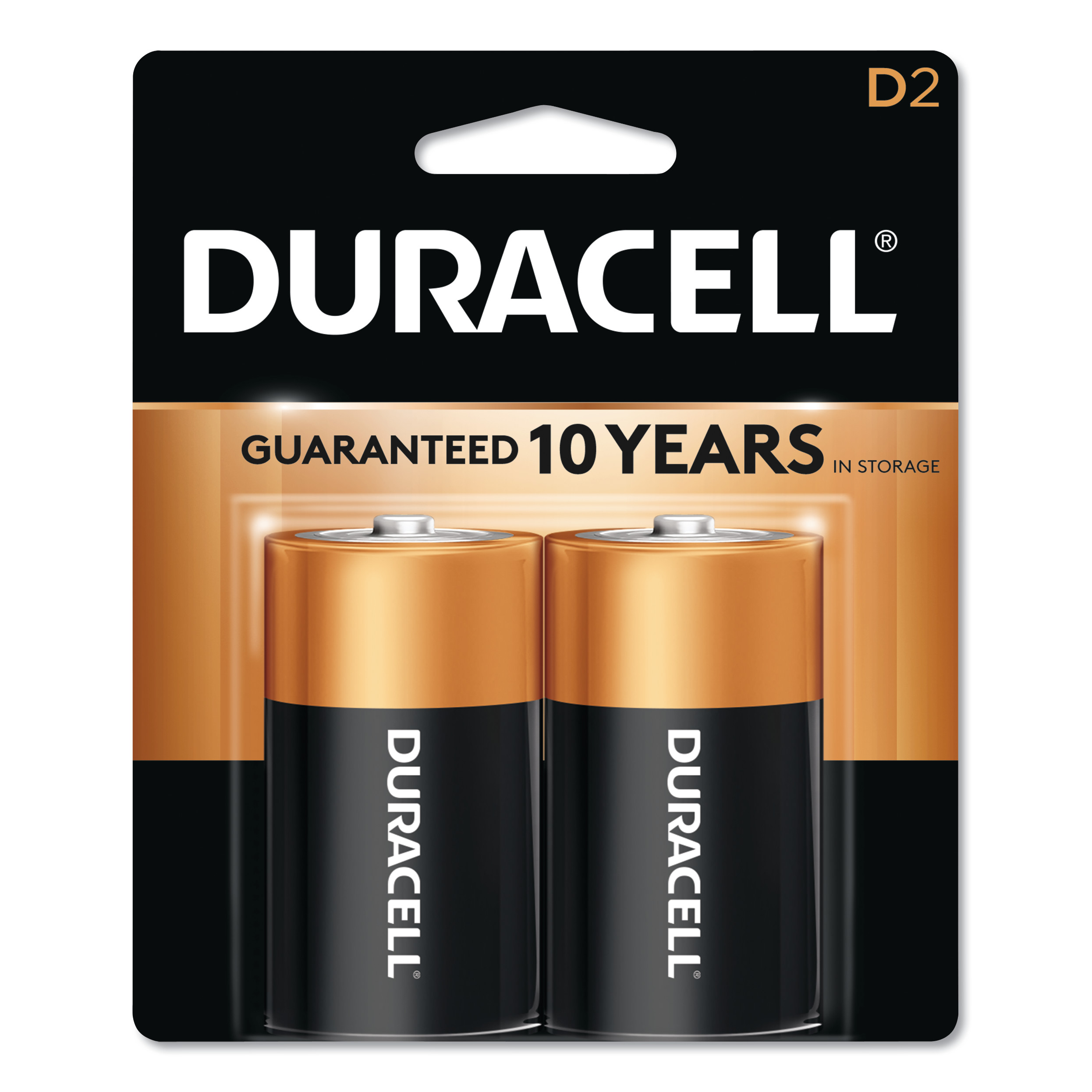  Duracell MN1300B2Z CopperTop Alkaline D Batteries, 2/Pack (DURMN1300B2Z) 