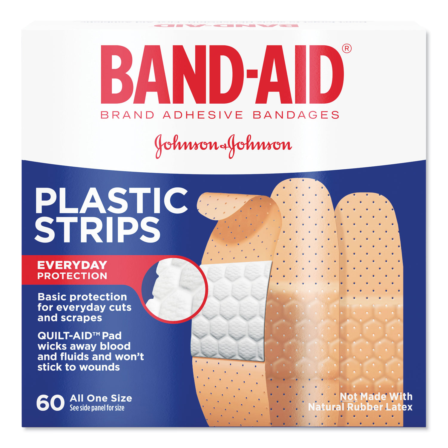  BAND-AID 100563500 Plastic Adhesive Bandages, 3/4 x 3, 60/Box (JOJ100563500) 