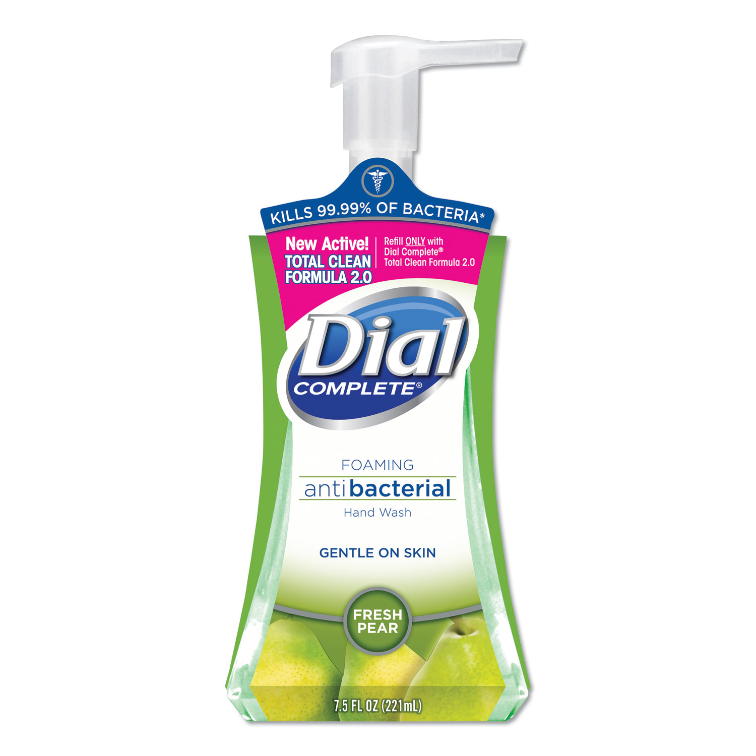  Dial 10017000029341 Antibacterial Foaming Hand Wash, Fresh Pear, 7.5 oz Pump Bottle (DIA02934) 