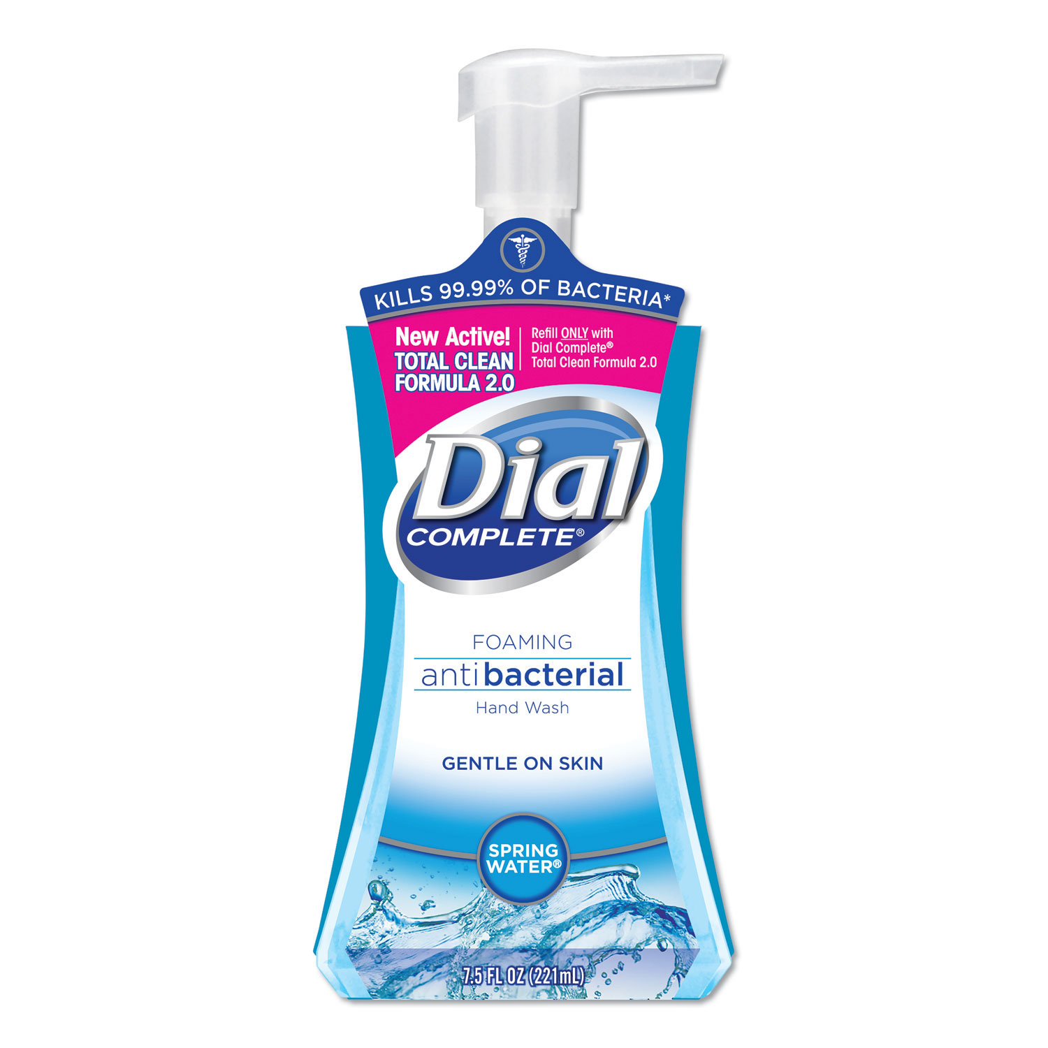  Dial 1700005401 Antibacterial Foaming Hand Wash, Spring Water, 7.5 oz (DIA05401) 