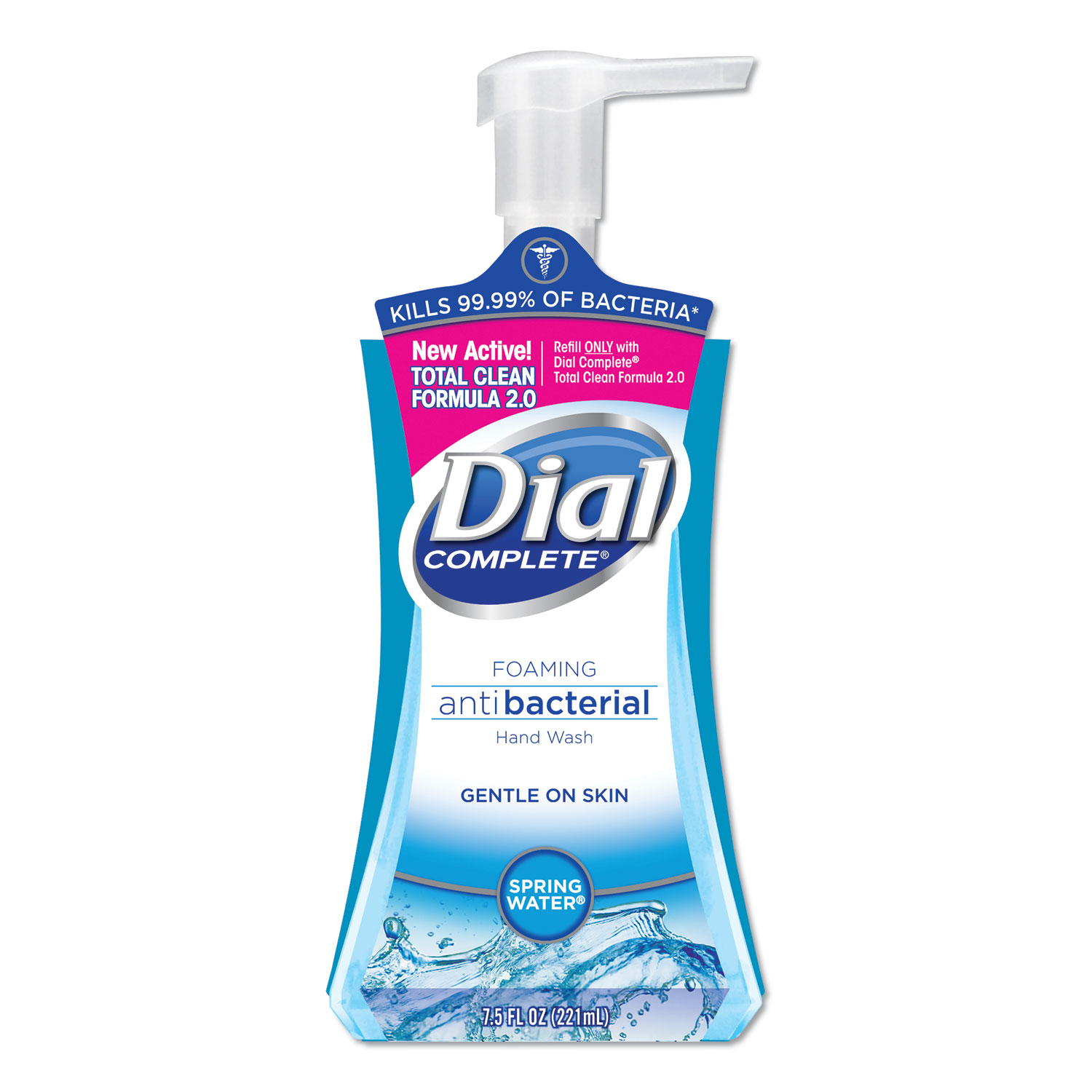 Dial DIA 05401 Antibacterial Foaming Hand Wash, Spring Water, 7.5 oz, 8/Carton (DIA05401CT) 