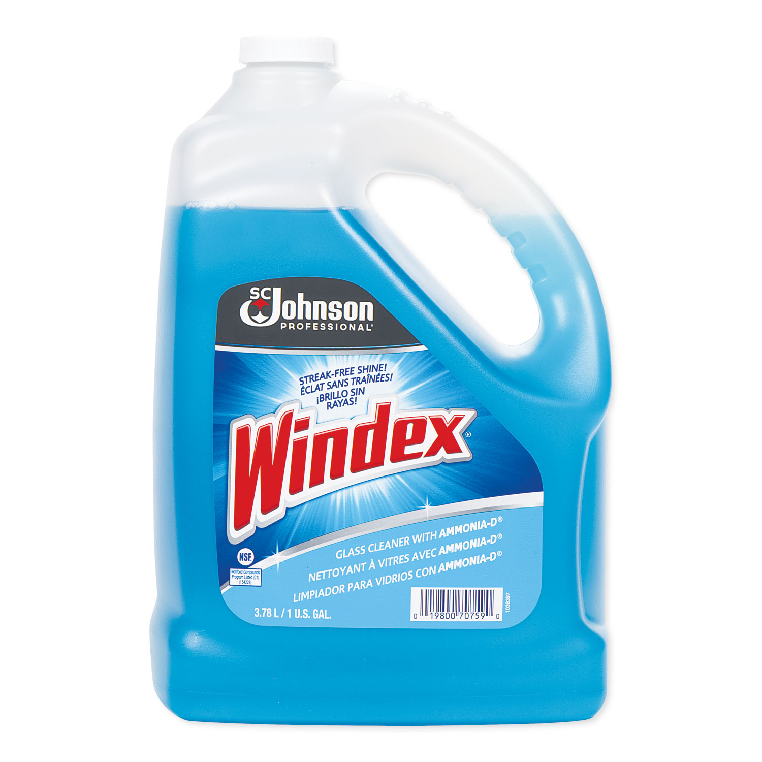  Windex 696503 Glass Cleaner with Ammonia-D, 1gal Bottle, 4/Carton (SJN696503) 