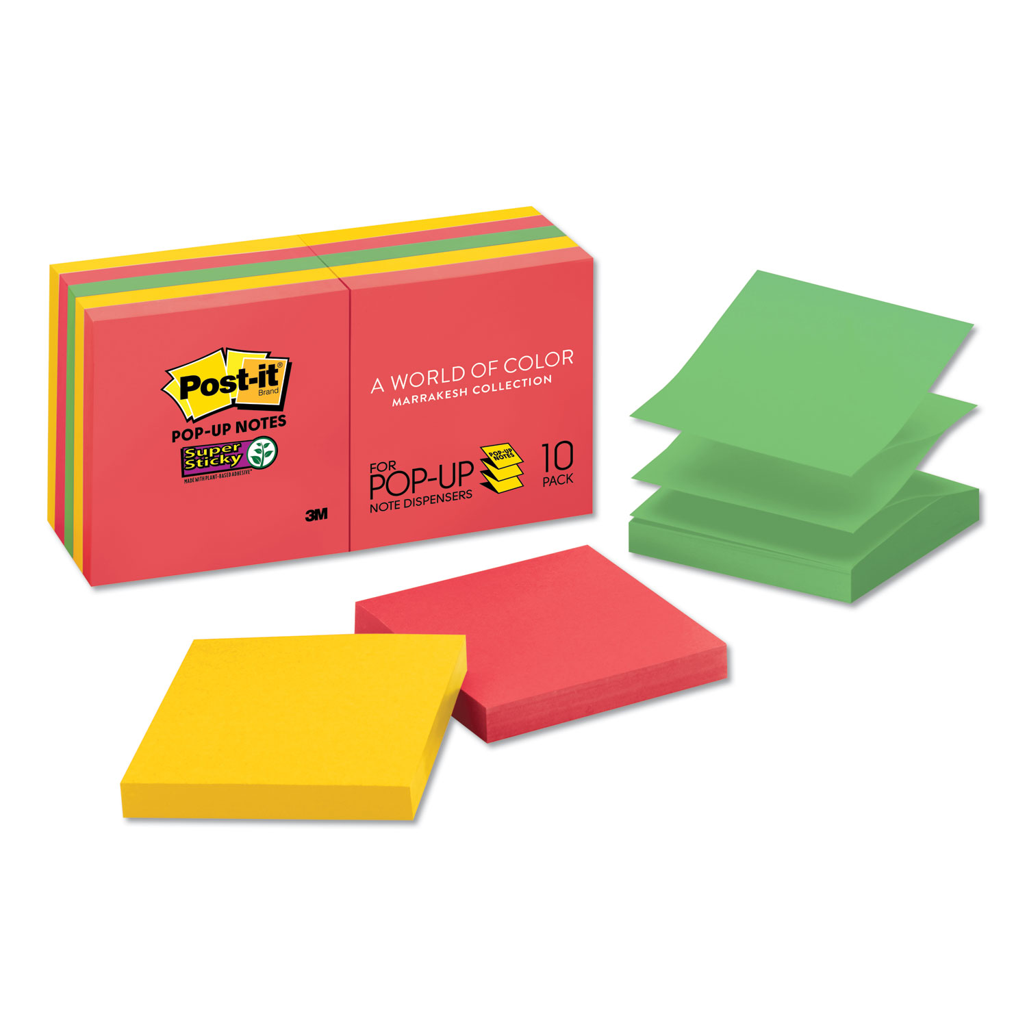  Post-it Pop-up Notes Super Sticky R330-10SSAN Pop-up 3 x 3 Note Refill, Marrakesh, 90 Notes/Pad, 10 Pads/Pack (MMMR33010SSAN) 