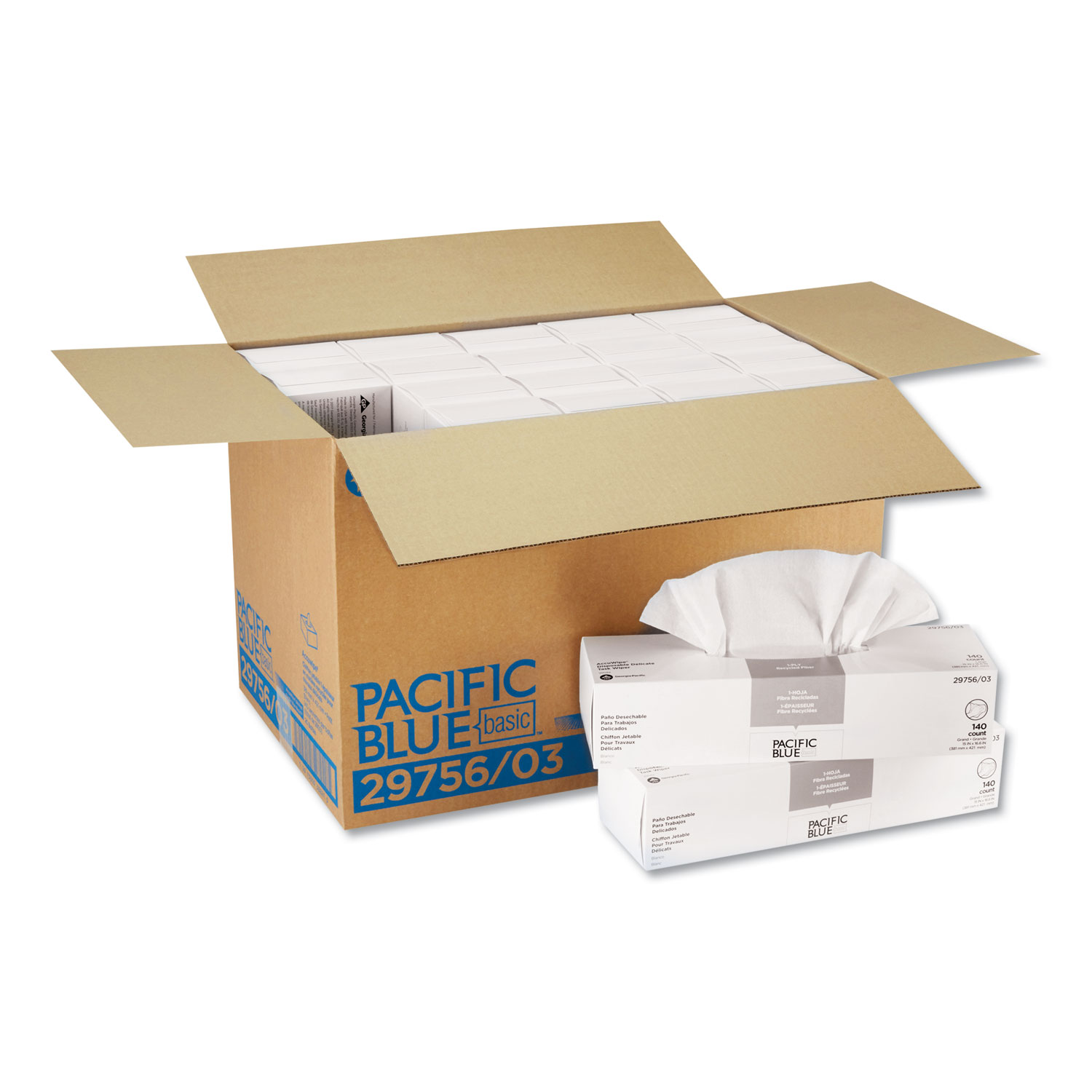  Georgia Pacific Professional 29756/03 AccuWipe Recycled 1-Ply Delicate Task Wipers,15x16 7/10,White, 14/Box, 20 Box/Ct (GPC2975603) 