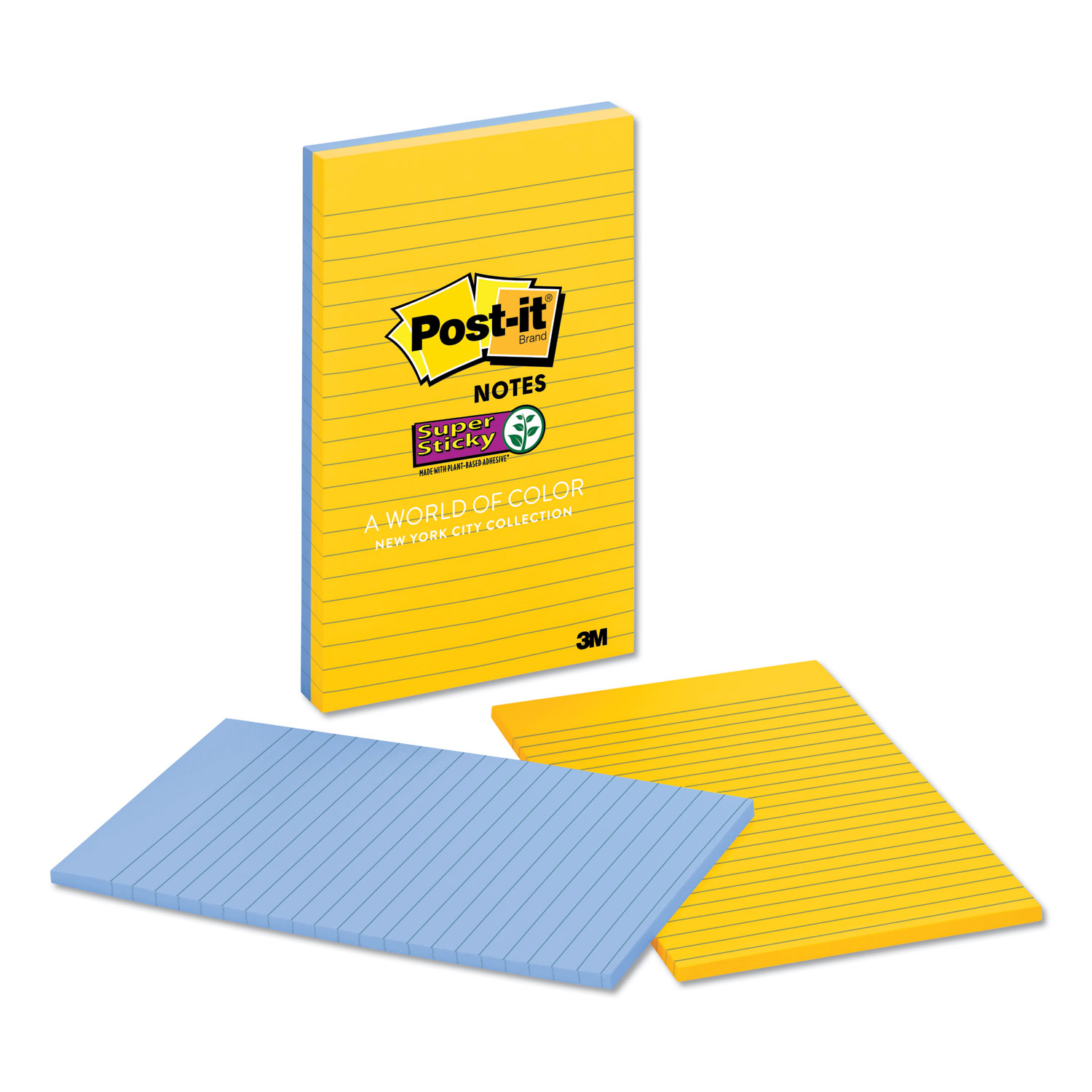  Post-it Notes Super Sticky 58452SSNY2 Pads in New York Colors, 5 x 8, 45-Sheet, 2/Pack (MMM58452SSNY2) 