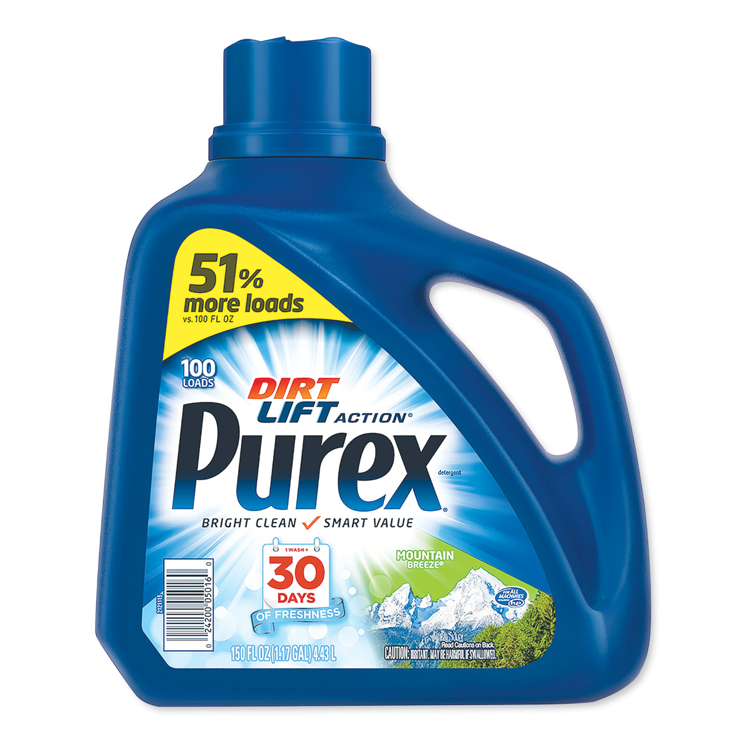  Purex DIA 05016 Liquid Laundry Detergent, Mountain Breeze, 150 oz Bottle, 4/Carton (DIA05016CT) 