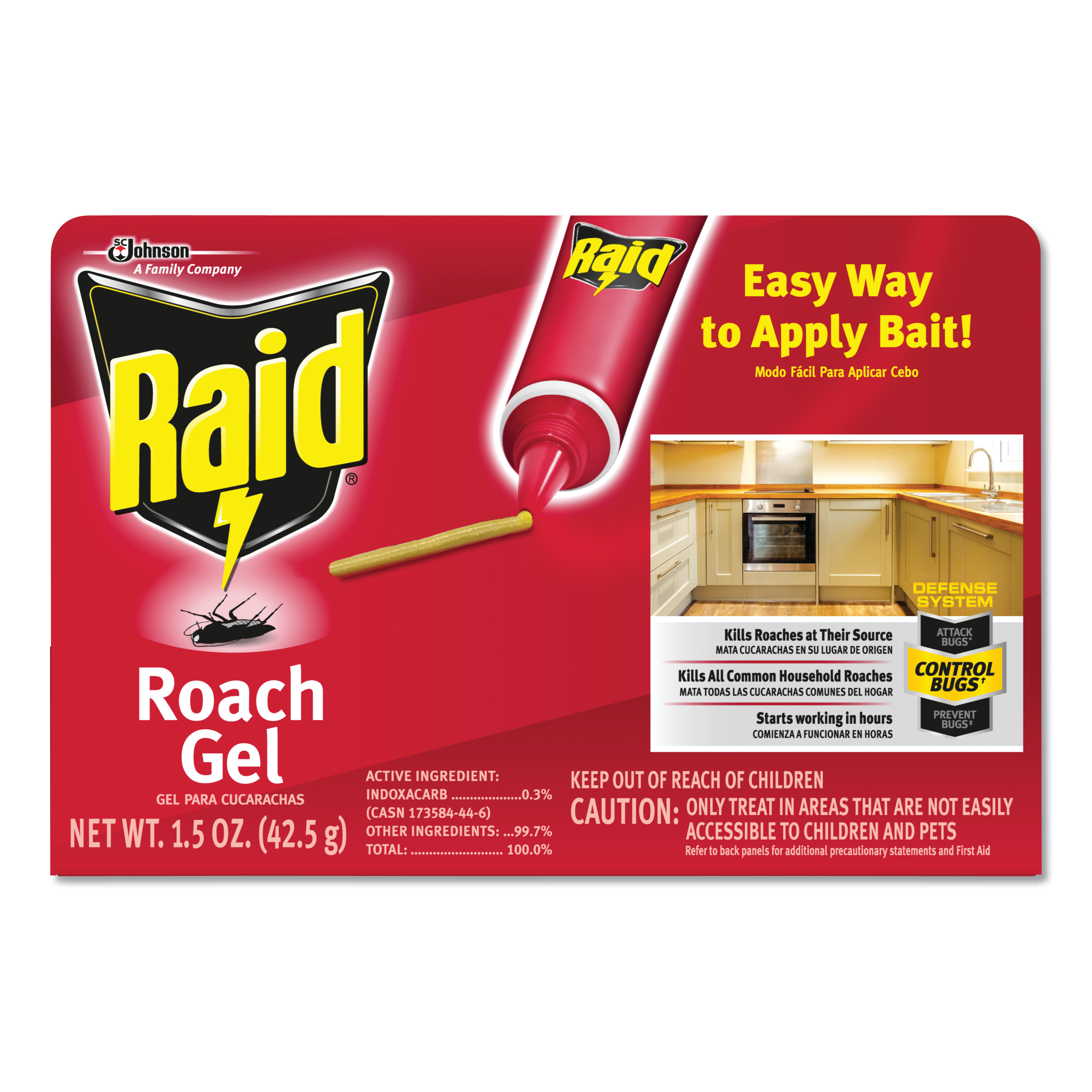  Raid 697332 Roach Gel, 1.5 oz Box, 8/Carton (SJN697332) 
