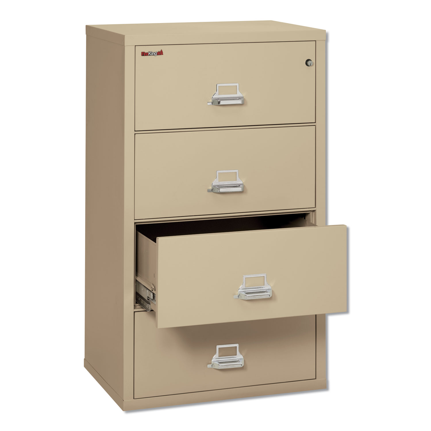 Four-Drawer Lateral File, 31 1/8 x 22 1/8, UL Listed 350, Ltr/Legal, Parchment