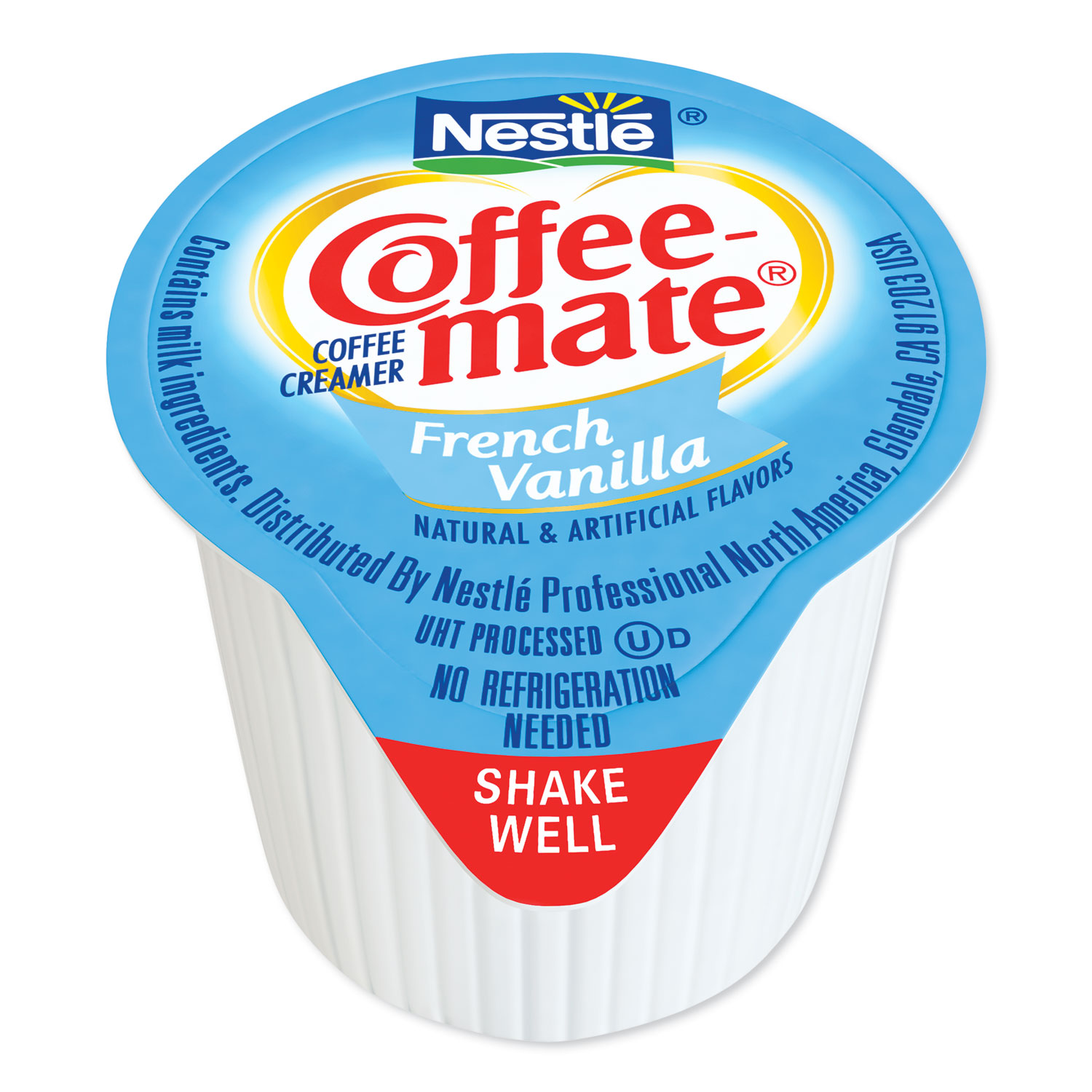 Liquid Coffee Creamer, French Vanilla, 0.38 oz Mini Cups, 180/Carton