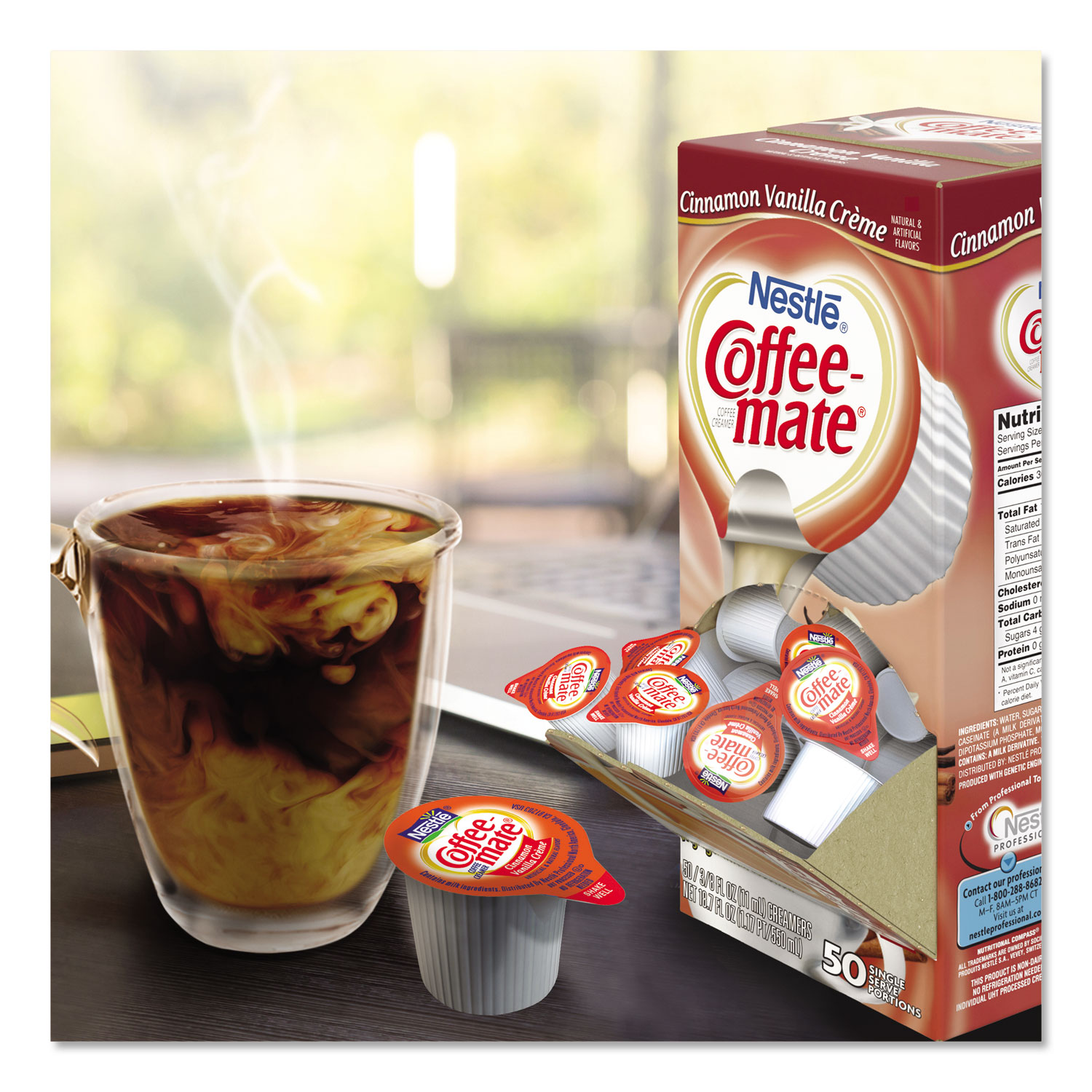 Liquid Coffee Creamer Cinnamon Vanilla 0 38 oz Mini Cups 