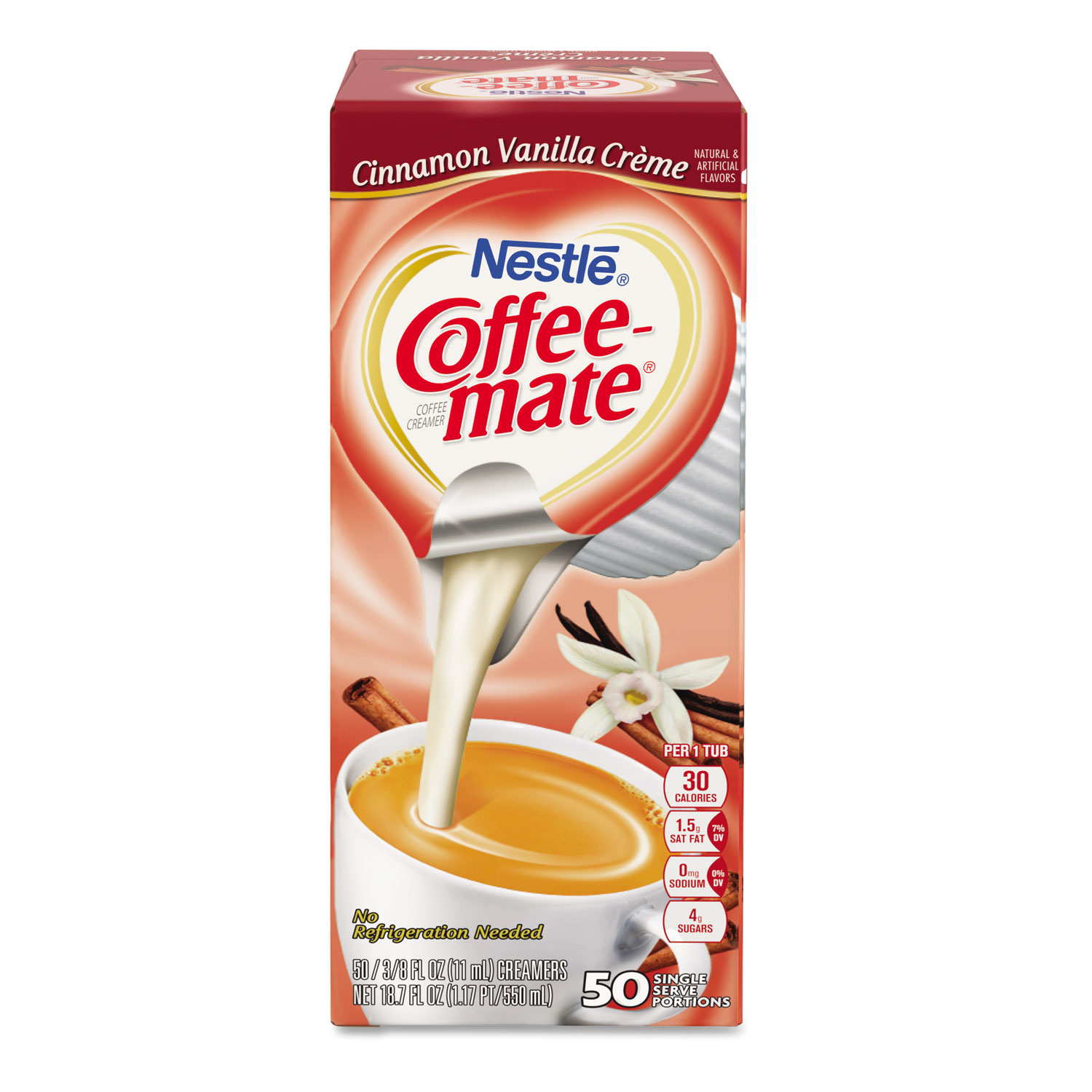 Liquid Coffee Creamer Cinnamon Vanilla 0 38 oz Mini Cups 