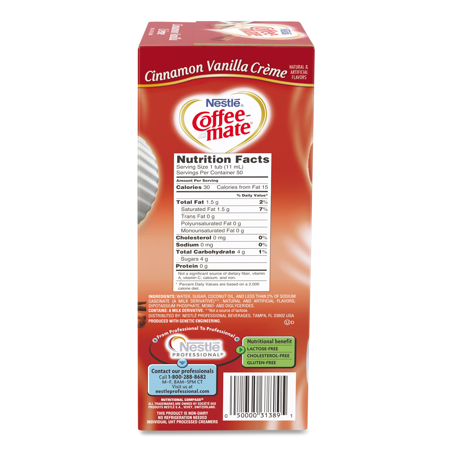 Liquid Coffee Creamer Cinnamon Vanilla 0 38 oz Mini Cups 