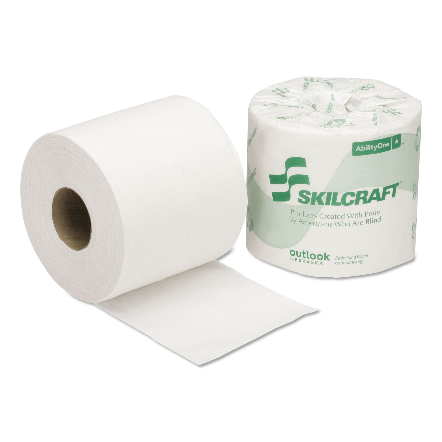 8540016308728, SKILCRAFT Toilet Tissue, Septic Safe, 1Ply, White, 1,000/Roll, 96 Roll/Box