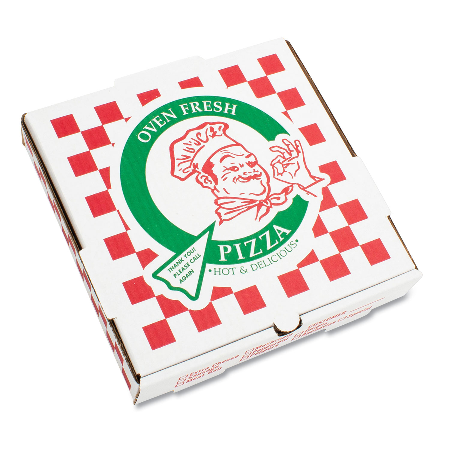 PIZZA Box BOX PZCORE12 Takeout Containers, 12in Pizza, White, 12w x 12d x 1 3/4h, 50/Bundle (BOXPZCORE12) 