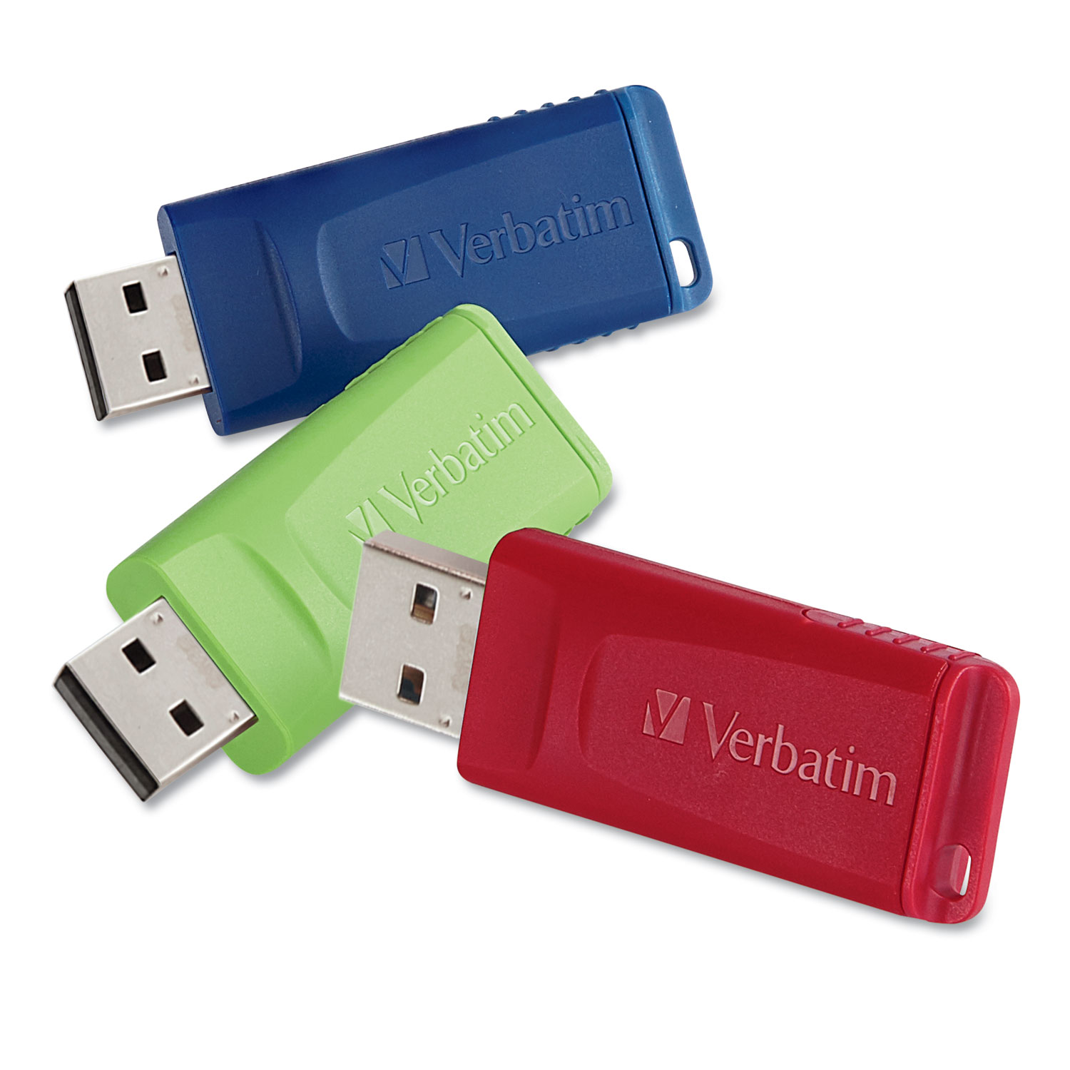 Verbatim 98703 Store 'n' Go USB Flash Drive, 8 GB, Assorted Colors, 3/Pack (VER98703) 