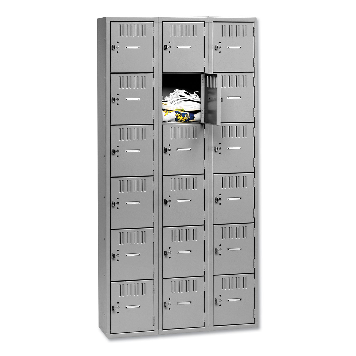  Tennsco BS6121812CMG Box Compartments, Triple Stack, 36w x 18d x 72h, Medium Gray (TNNBS6121812CMG) 
