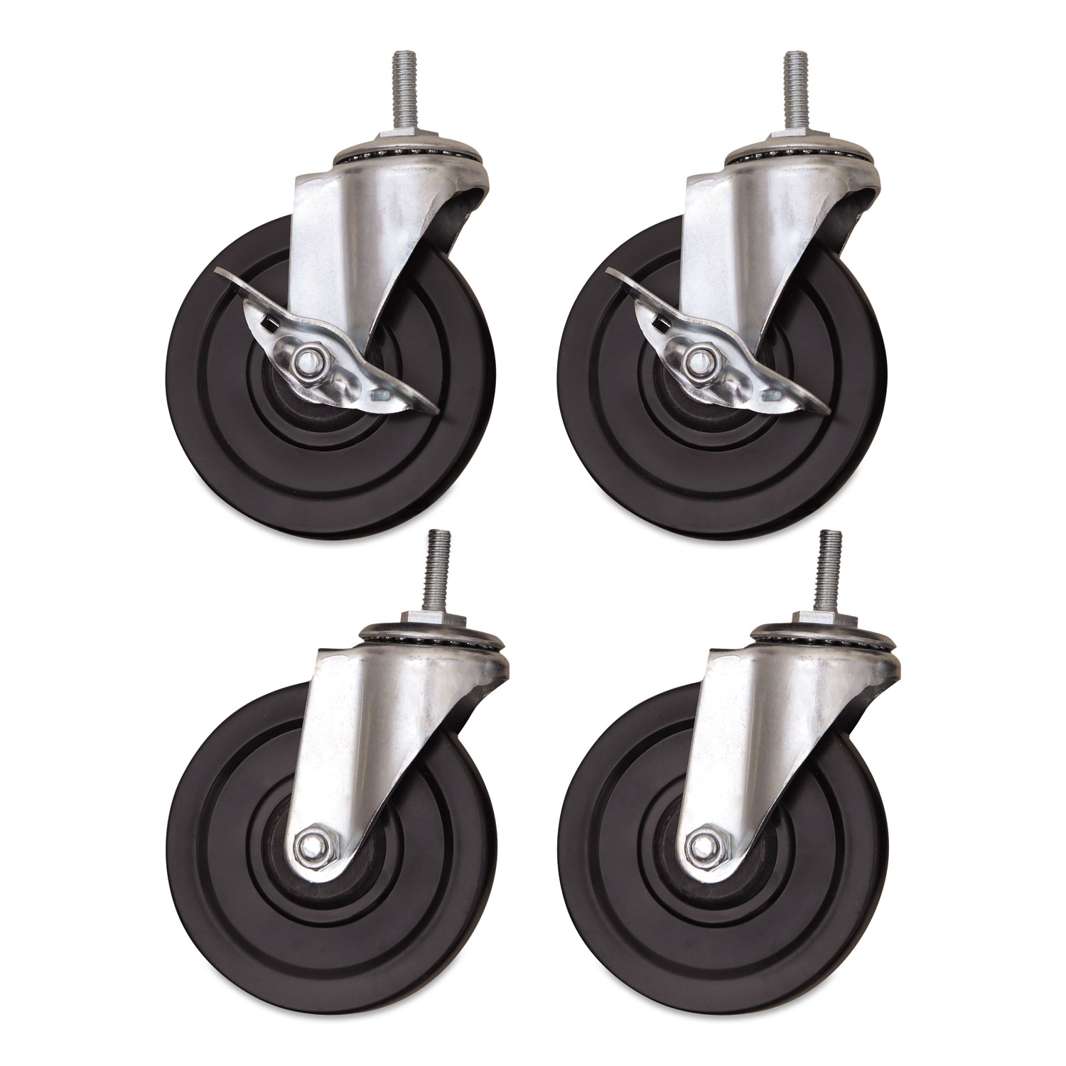  Alera SW690004 Optional Casters for Wire Shelving, 200 lbs/Caster, Gray/Black, 4/Set (ALESW690004) 