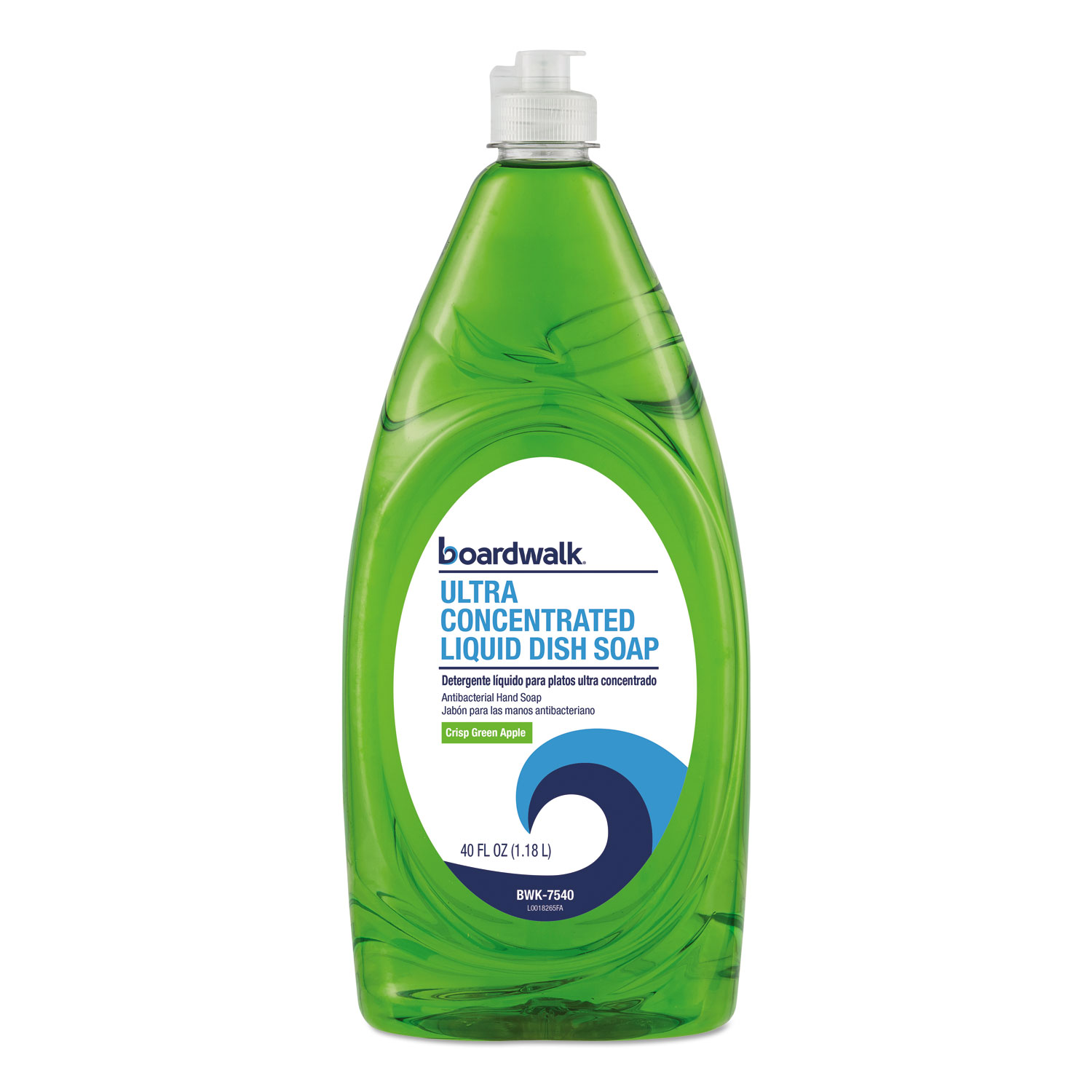  Boardwalk 1000049709 Ultra Concentrated Antibacterial Liquid Dish Soap, Crisp Green Apple, 40oz, 6/CT (BWK7540) 