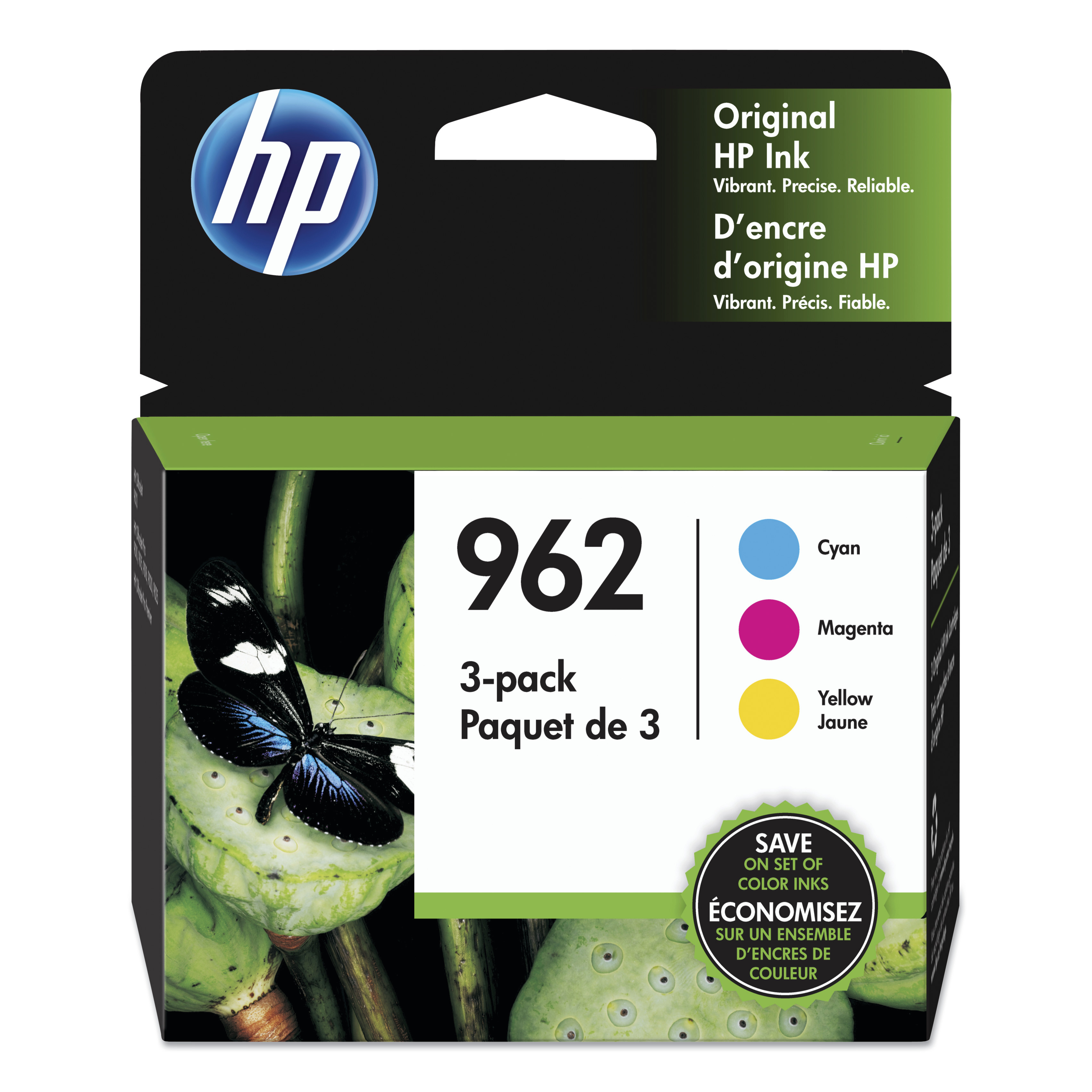  HP 3YP00AN#140 HP 962, (3YP00AN) 3-pack Cyan/Magenta/Yellow Original Ink Cartridge (HEW3YP00AN) 