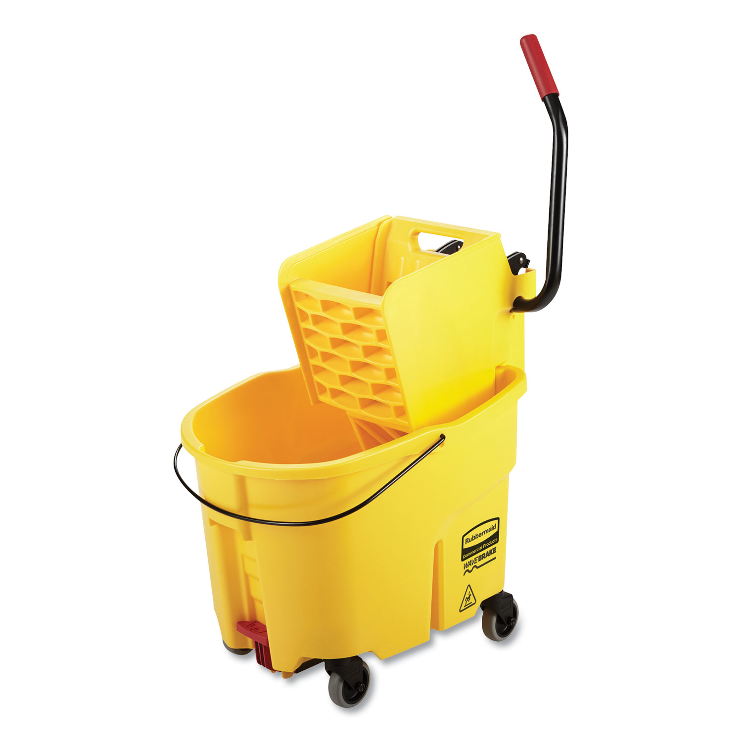  Rubbermaid Commercial 2031764 WaveBrake 2.0 Bucket/Wringer Combos, 8.75 gal, Side Press with Drain, Yellow (RCP2031764) 