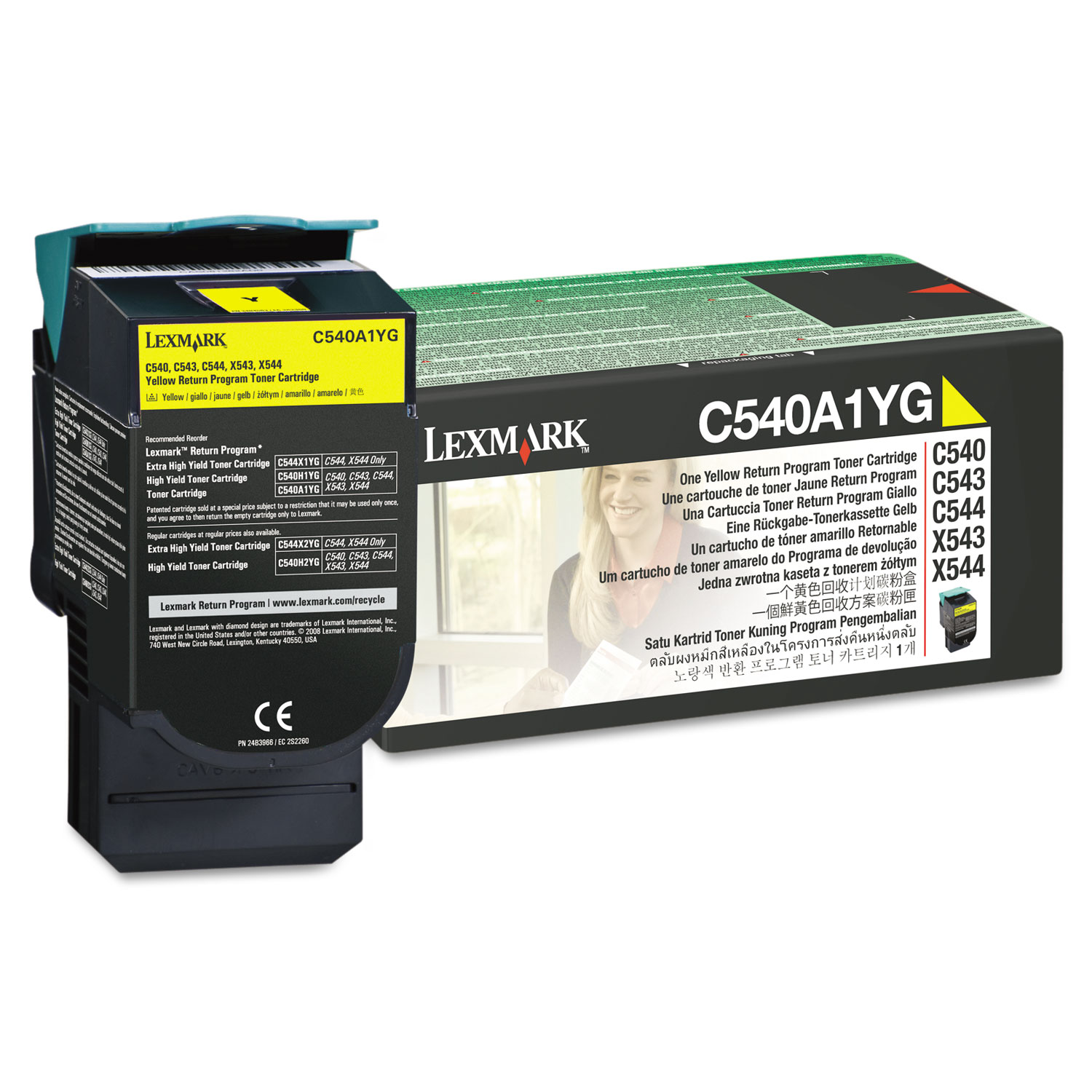  Lexmark C540A1YG C540A1YG Return Program Toner, 1000 Page-Yield, Yellow (LEXC540A1YG) 