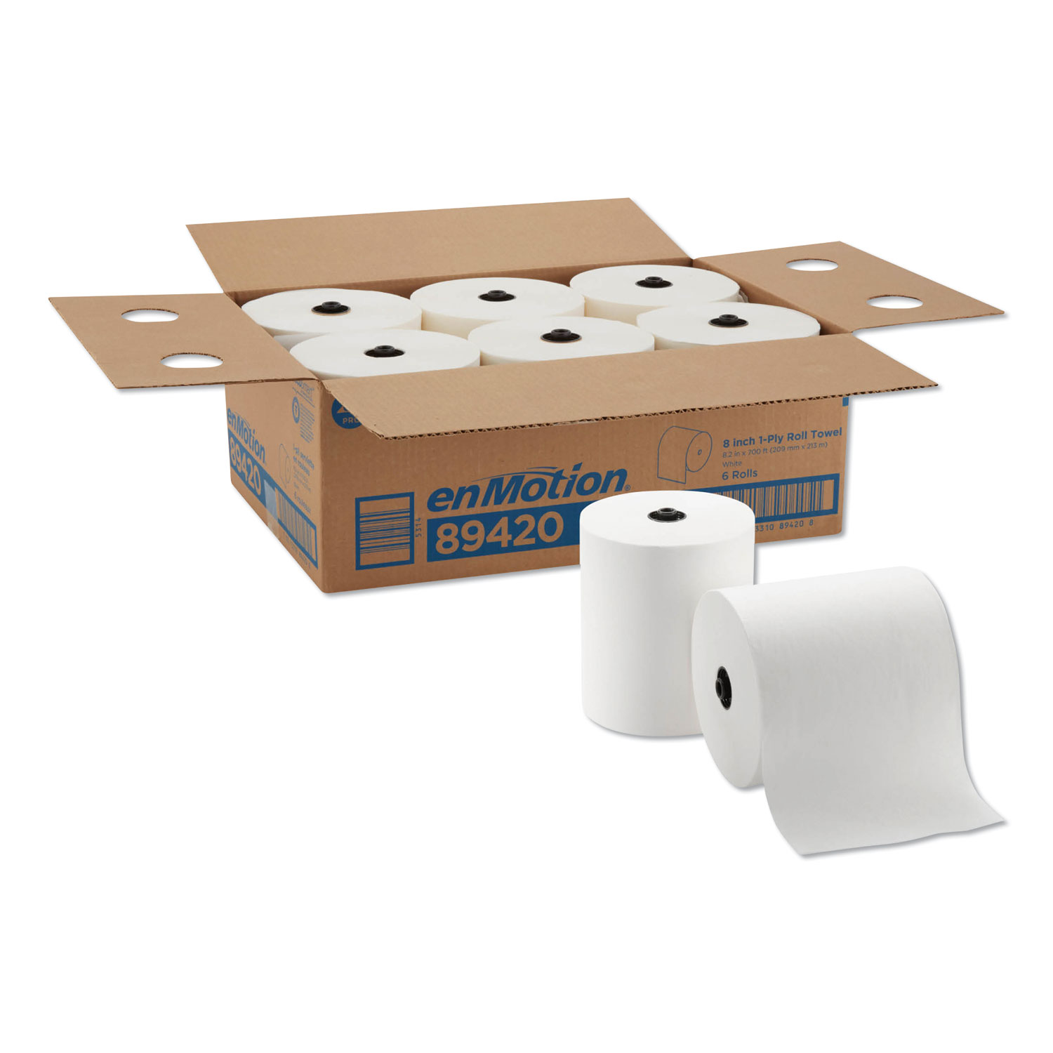 Paper Towels, 1-Ply, 8.25″ x 700 ft, White, 6 Rolls/Carton