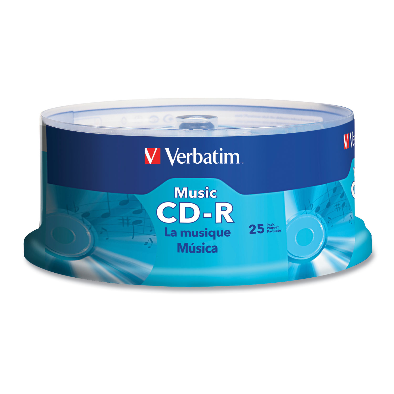  Verbatim 96155 CD-R Music Recordable Disc, 700MB, 40x, 25/Pk (VER96155) 