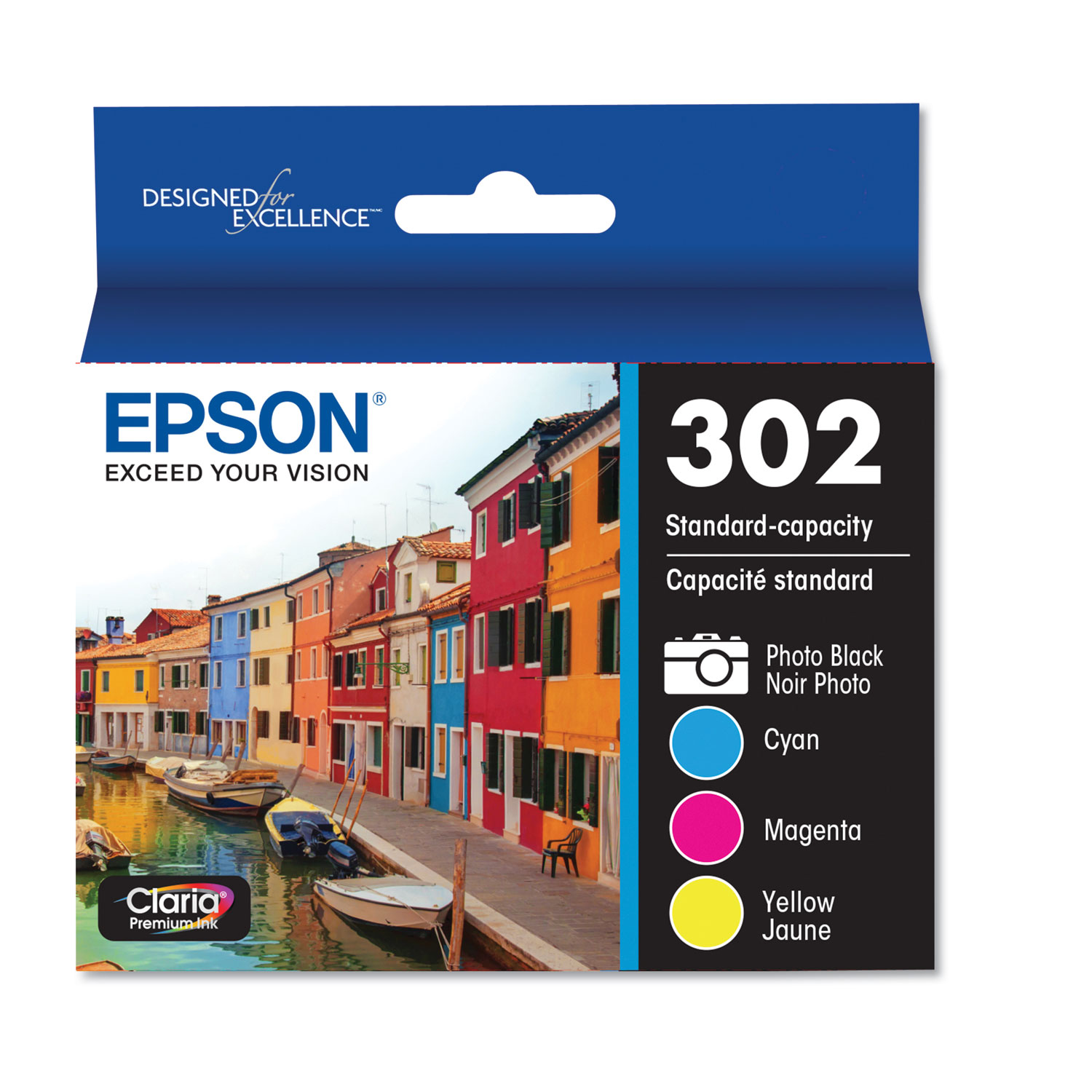  Epson T302520-S T302520S (T302) Claria Ink, Cyan; Magenta; Yellow; Photo Black (EPST302520S) 