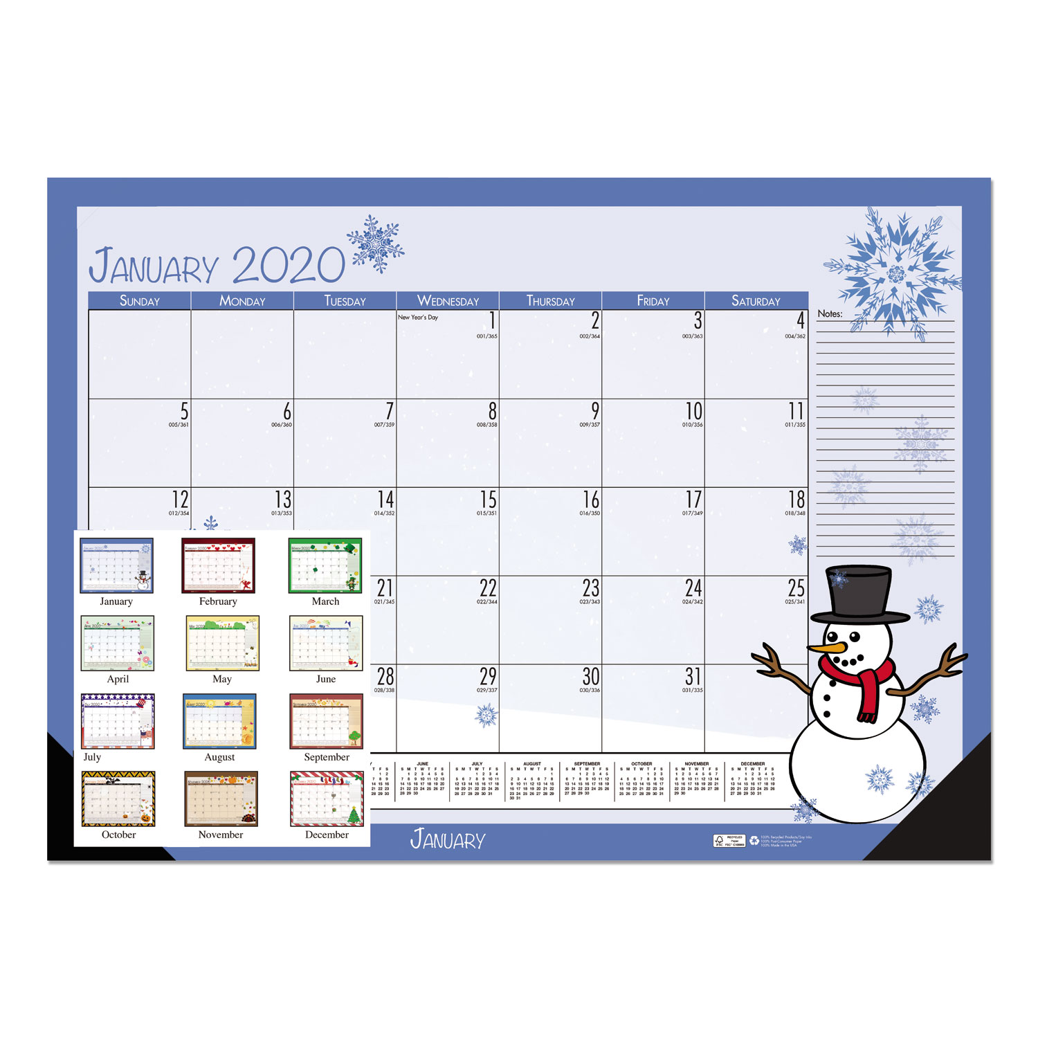 Earthscapes Seasonal Desk Pad Calendar 22 X 17 Illustrated