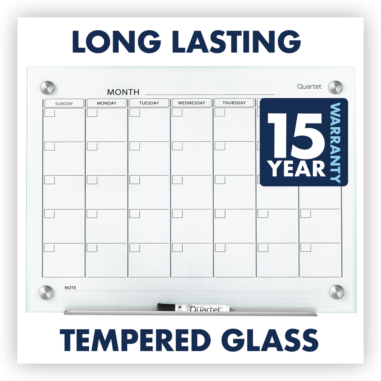 Infinity Glass Calendar Board, 24 x 18 Reparto