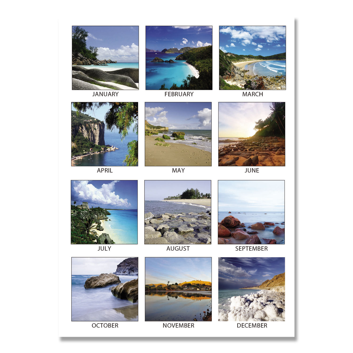 100 Recycled Earthscapes Seascapes Desk Pad Calendar 22 X 17