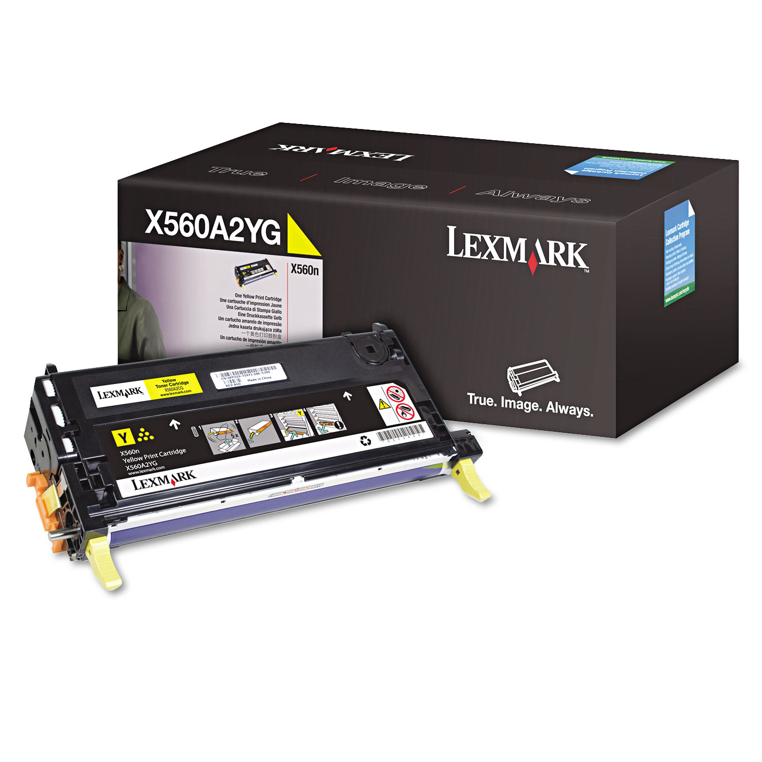 X560A2YG Toner, 4000 Page-Yield, Yellow