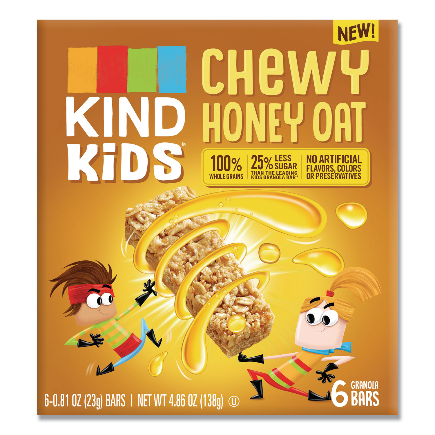  KIND 25989 Kids Bars, Chewy Honey Oat, 0.81 oz, 6/Pack (KND25989) 