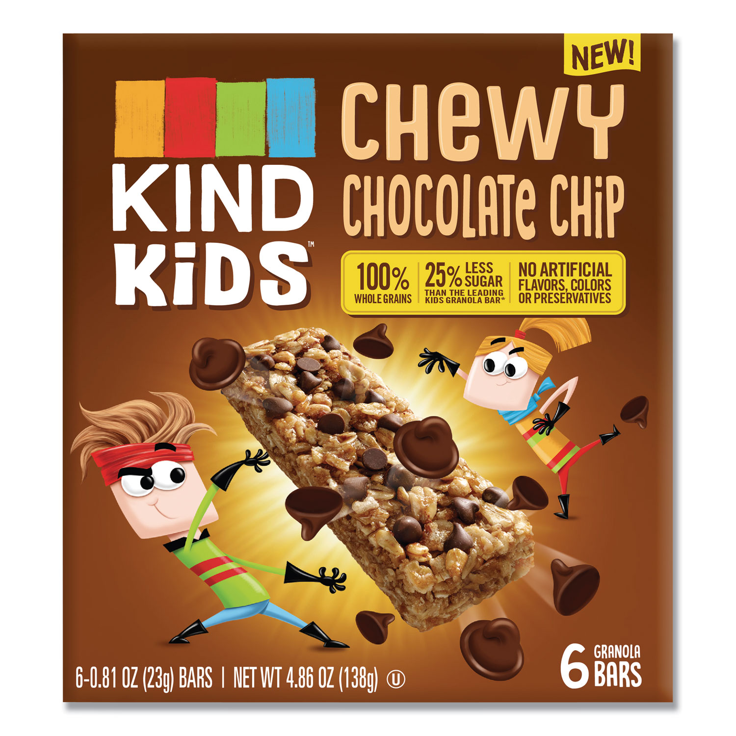  KIND 25987 Kids Bars, Chewy Chocolate Chip, 0.81 oz, 6/Pack (KND25987) 