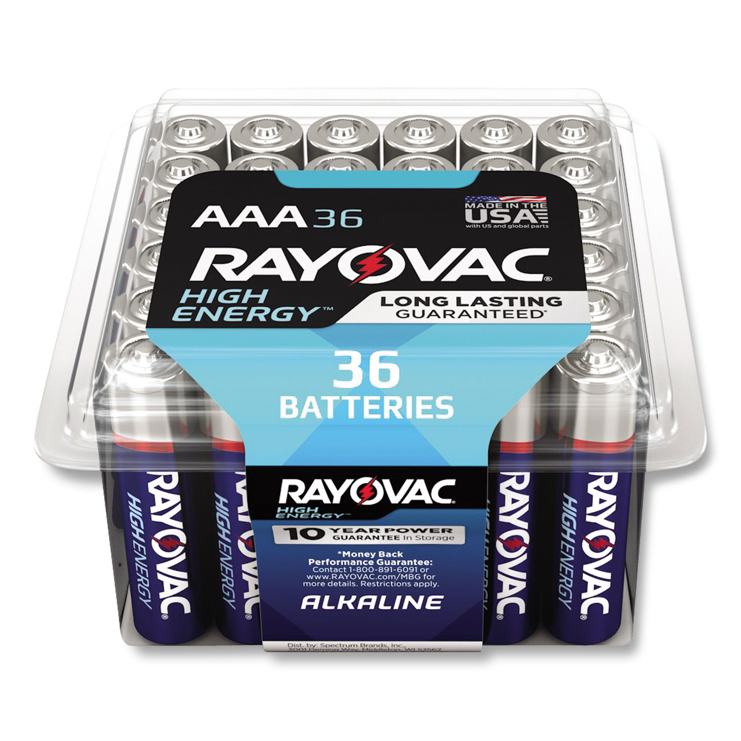  Rayovac 82436PPK Alkaline AAA Batteries, 36/Pack (RAY82436PPK) 