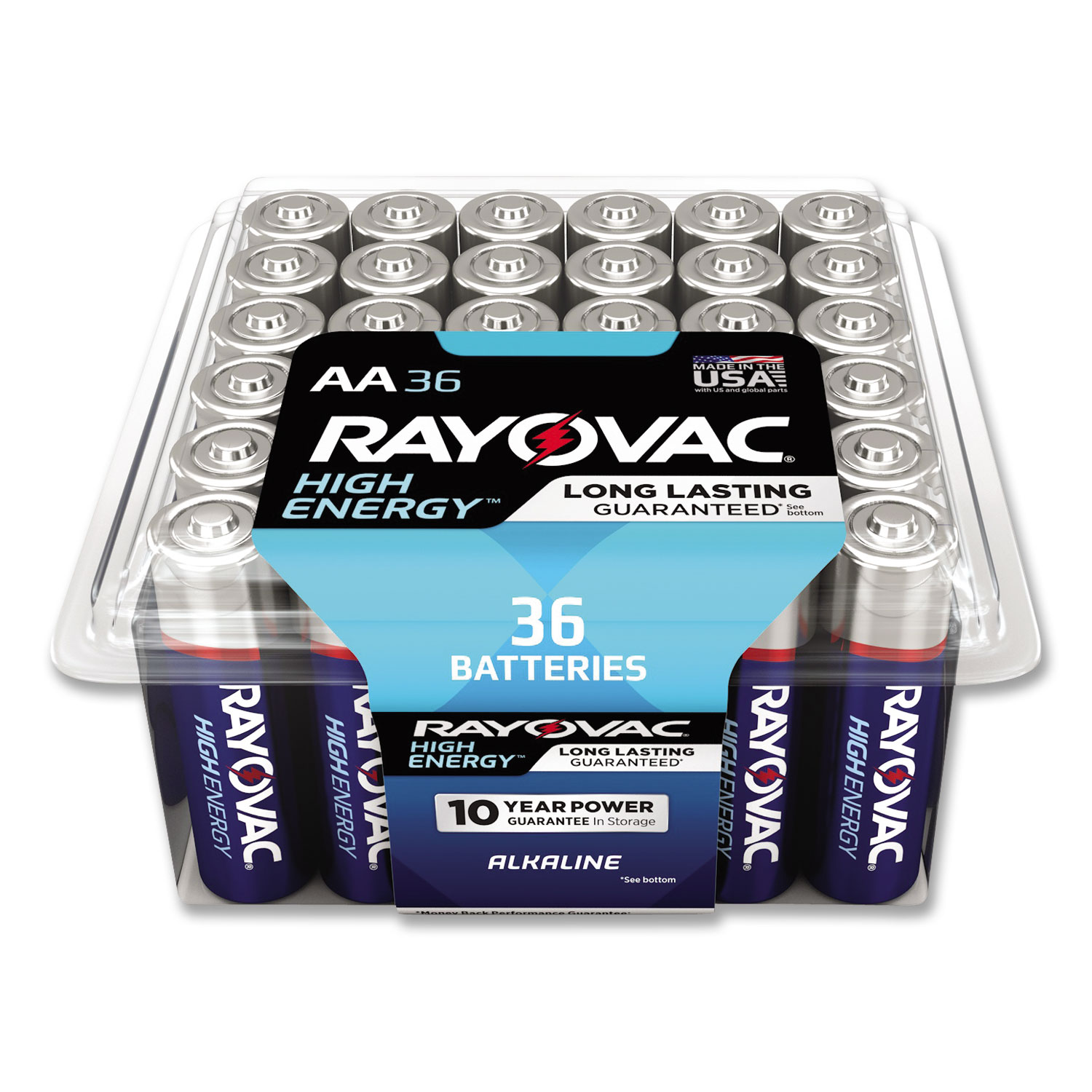  Rayovac 81536PPK High Energy Premium Alkaline AA Batteries, 36/Pack (RAY81536PPK) 