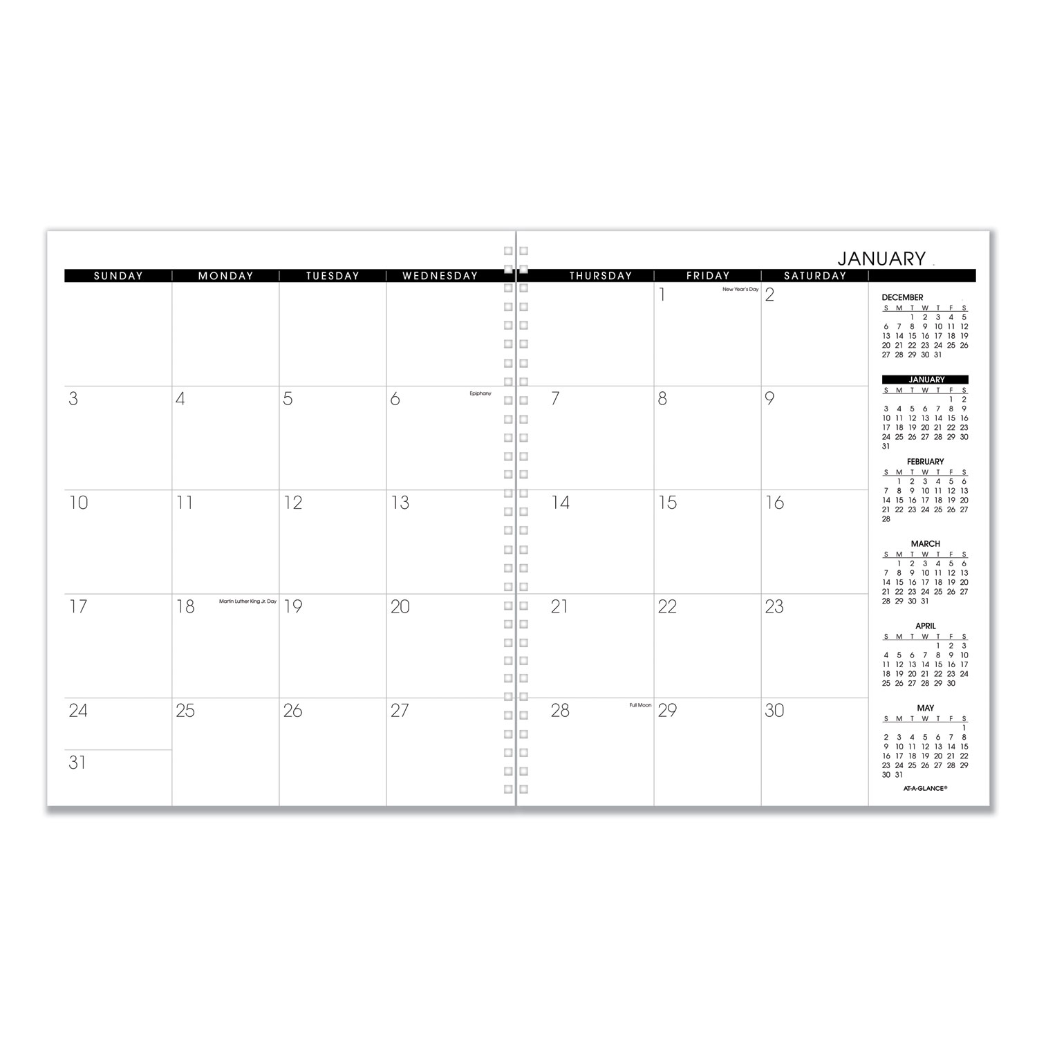  AT-A-GLANCE 7092371 Monthly Planner Refill, 11 x 9, White, 2021 (AAG7092371) 