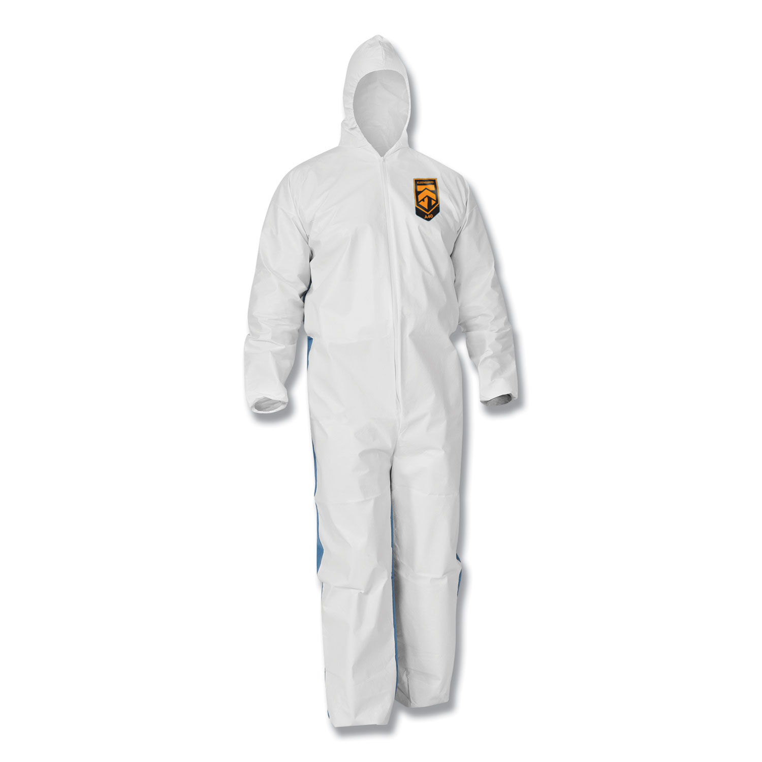 A35 Liquid and Particle Protection Coveralls, Hooded, Large, White, 25