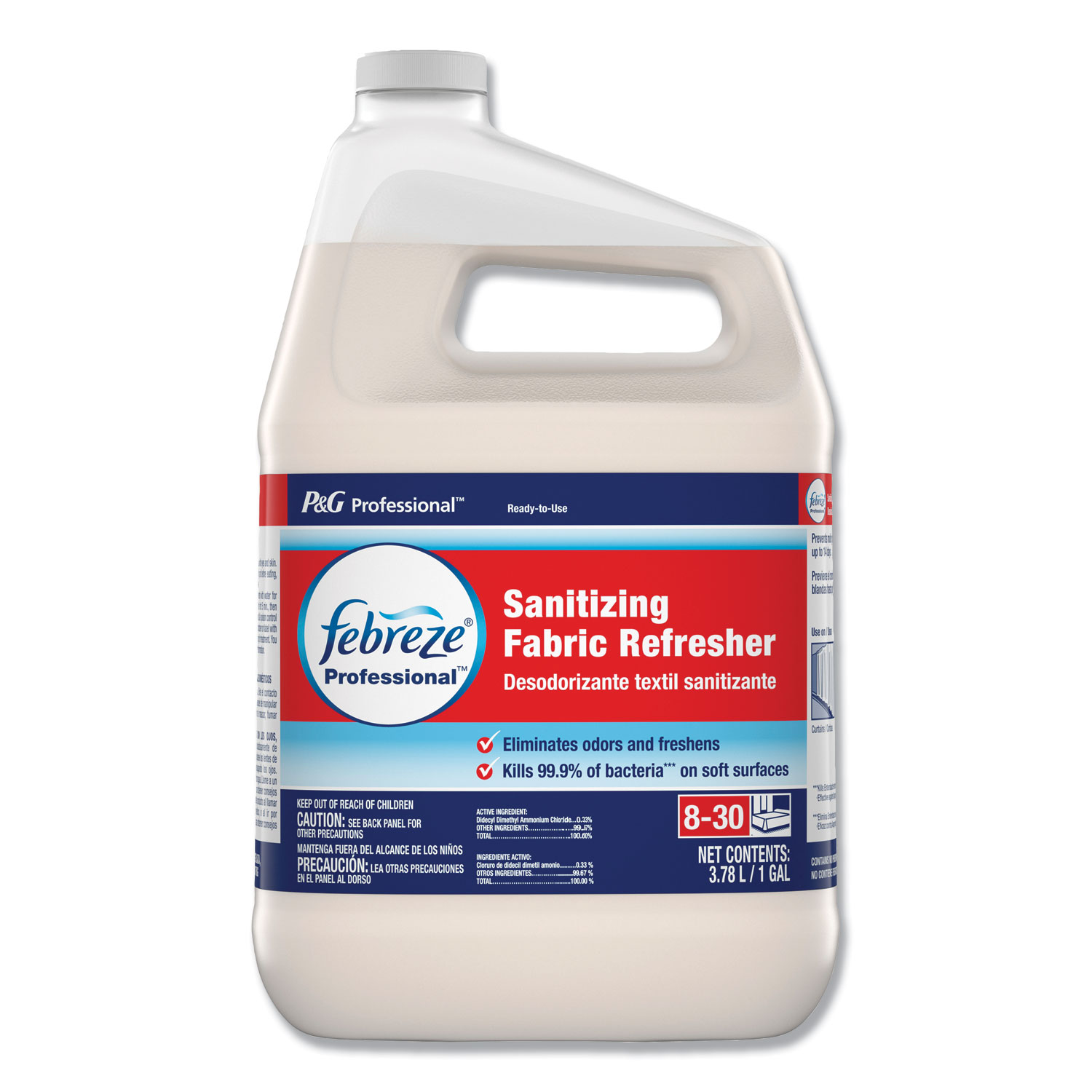 Febreze 72136EA Professional Sanitizing Fabric Refresher, Light Scent, 1 gal, Ready to Use (PGC72136EA) 