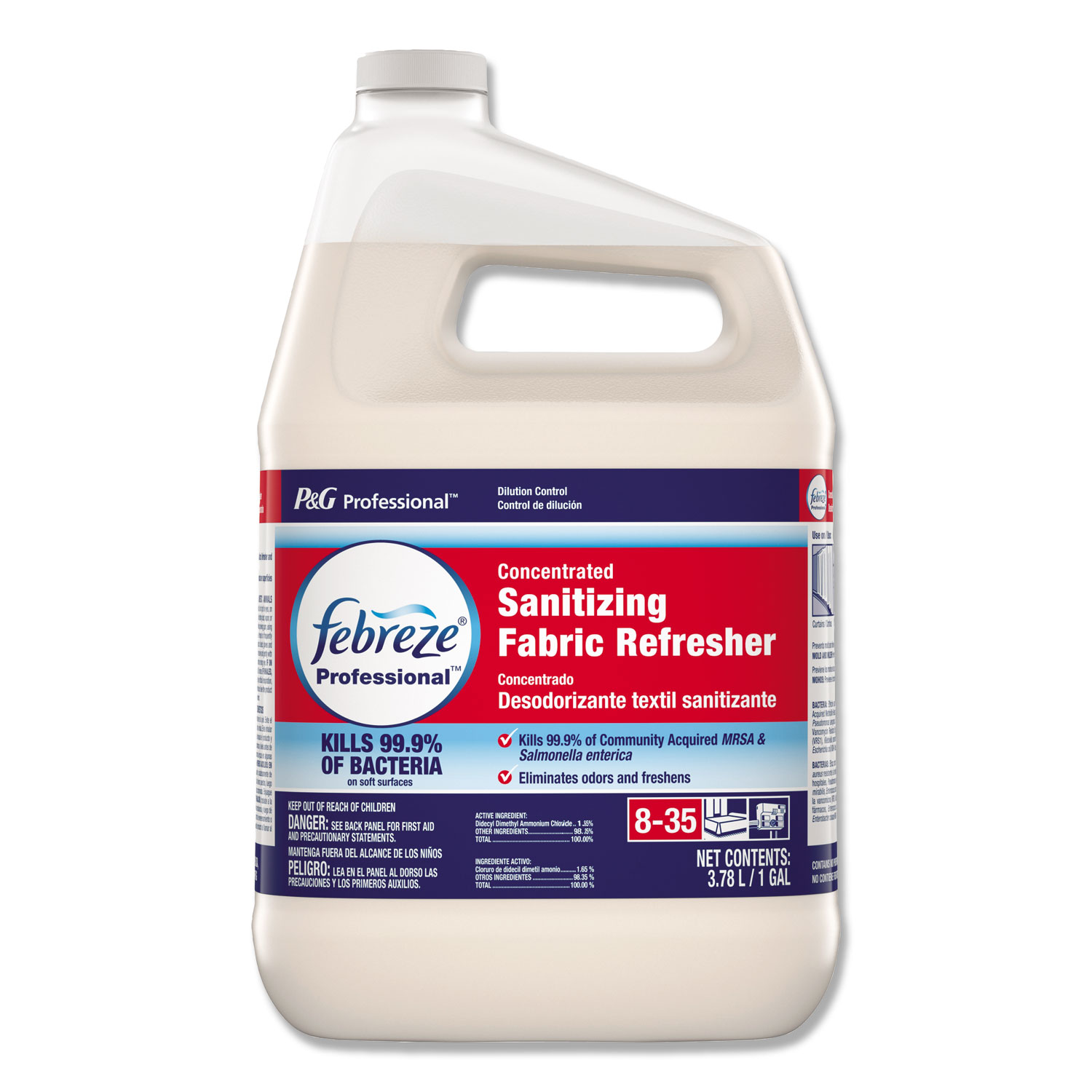 Professional Sanitizing Fabric Refresher, Light Scent, 1 gal Bottle, Concentrate