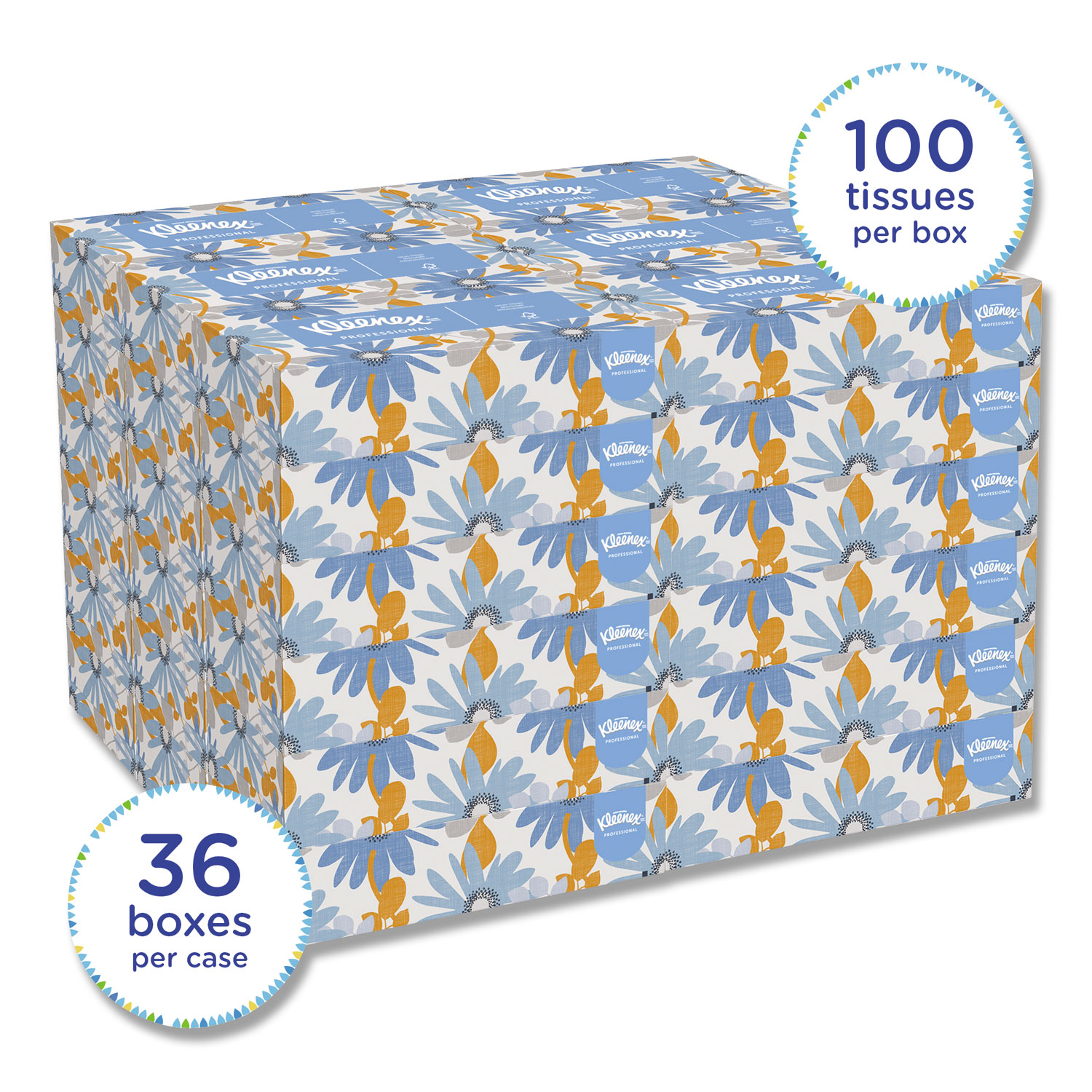 White Facial Tissue, 2-Ply, Pop-Up Box, 100/Box